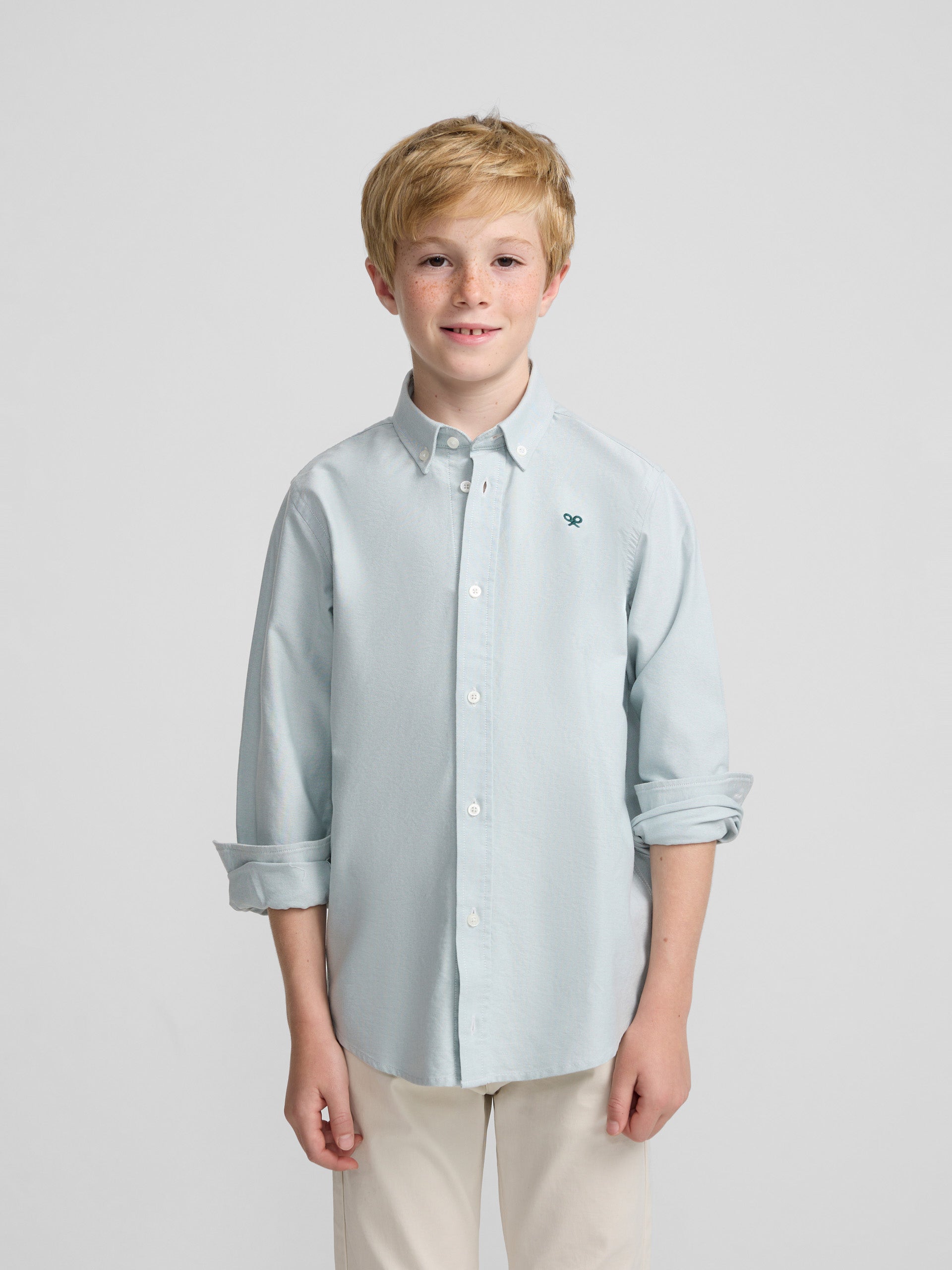 Green Oxford Kids Sport Shirt