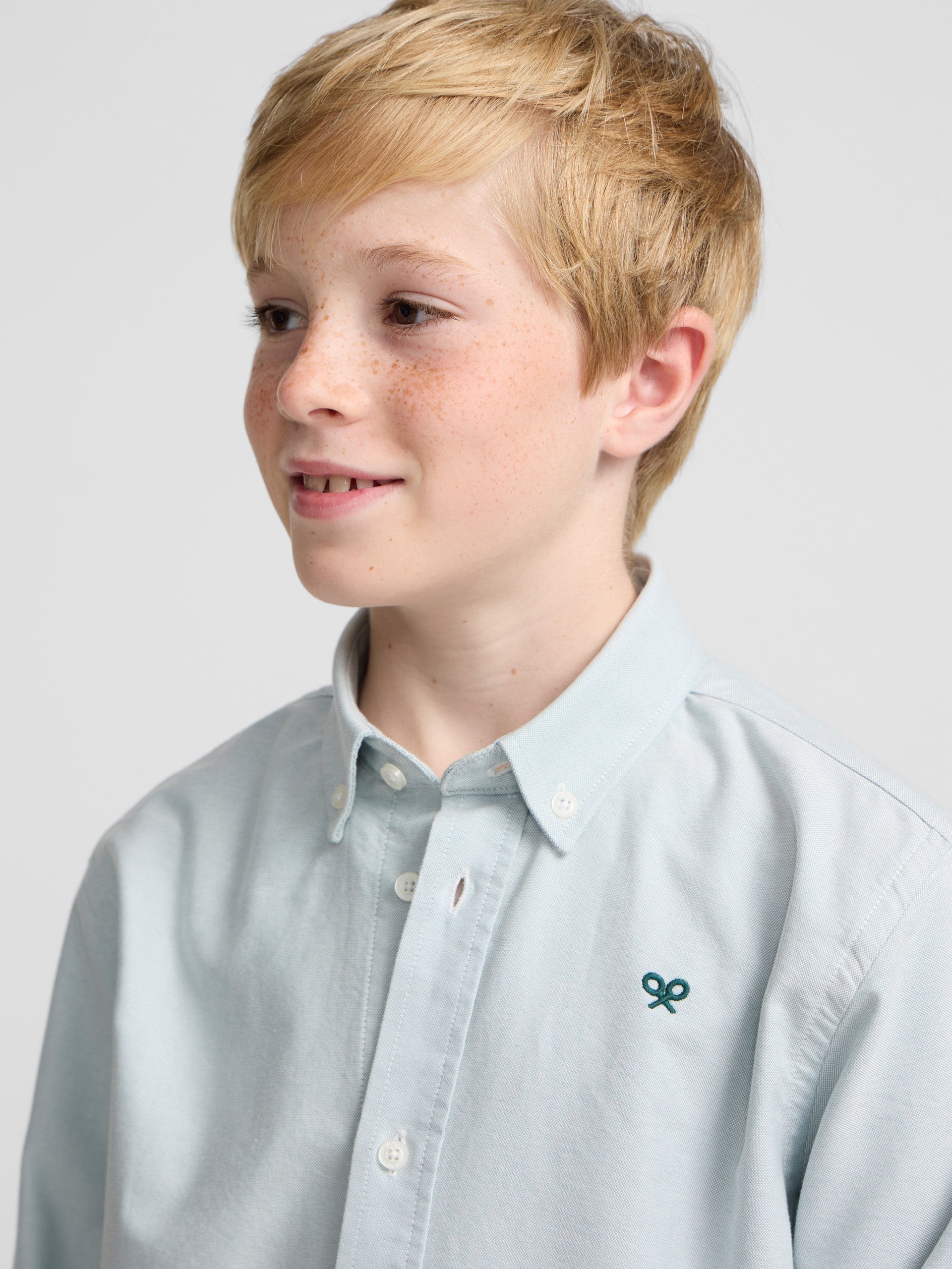 Green Oxford Kids Sport Shirt
