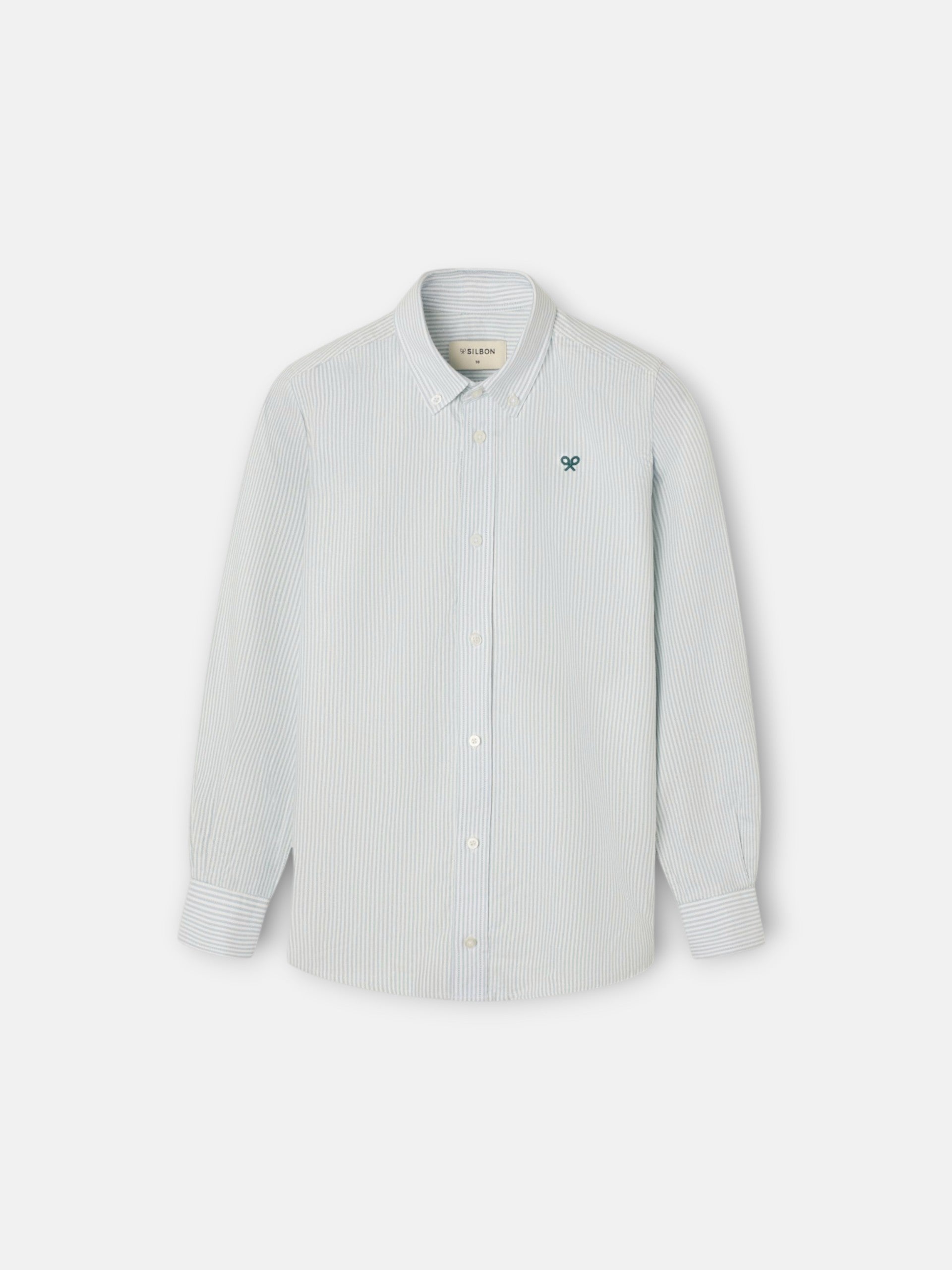 Camisa sport kids oxford rayas verde