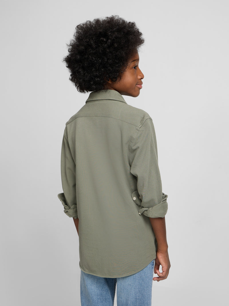 Light green kids' sport pique shirt
