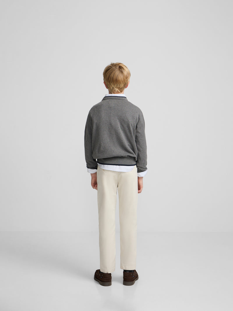 Pull enfant chien gris