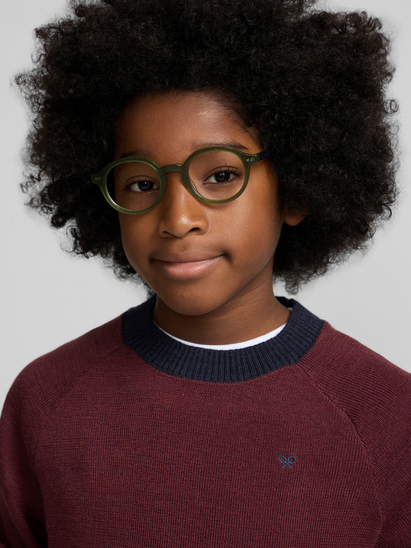Jersey kids detalles colores burdeos