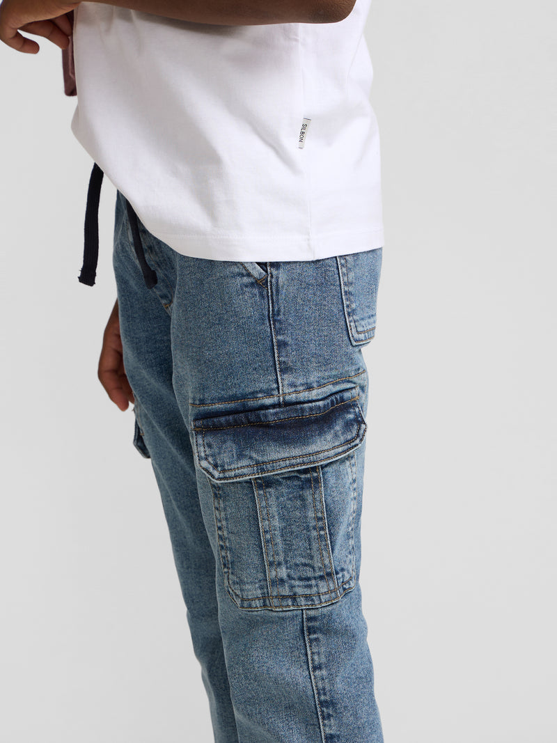 Kids' sport jogger denim blue pants