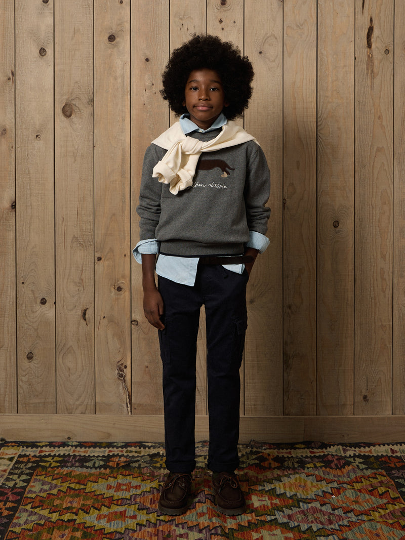 Navy blue kids' cargo sport pants