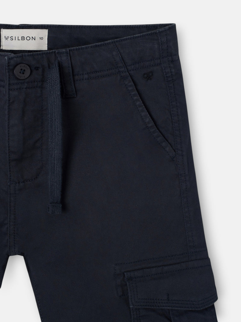 Navy blue kids' cargo sport pants