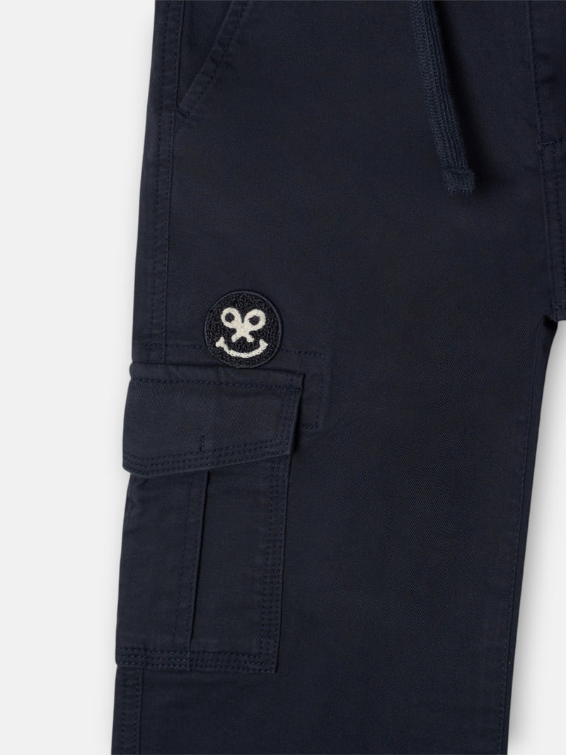Navy blue kids' cargo sport pants