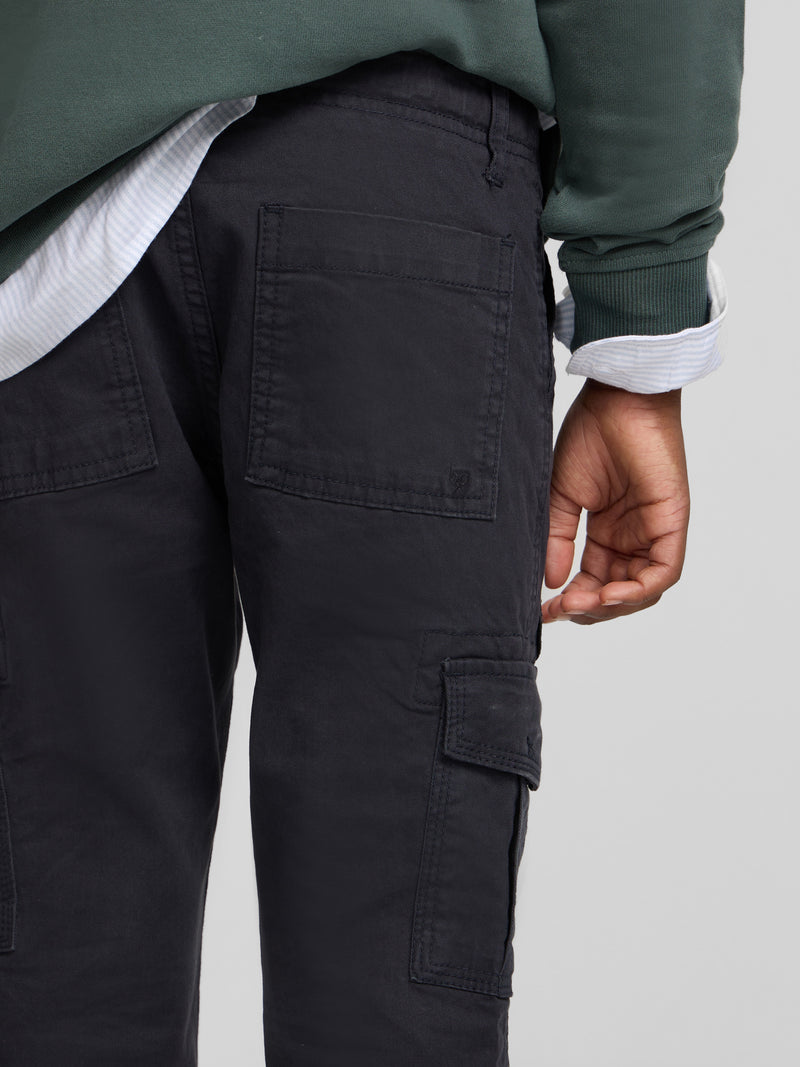 Navy blue kids' cargo sport pants