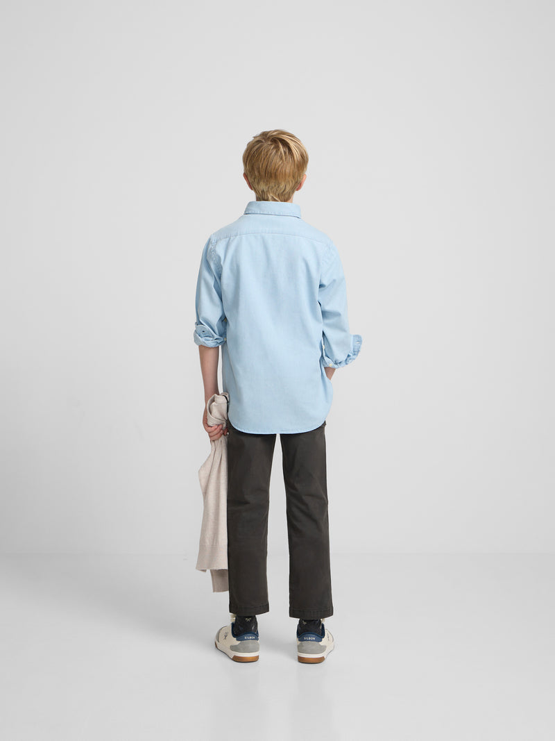 Pantalon de sport enfant style régulier vert