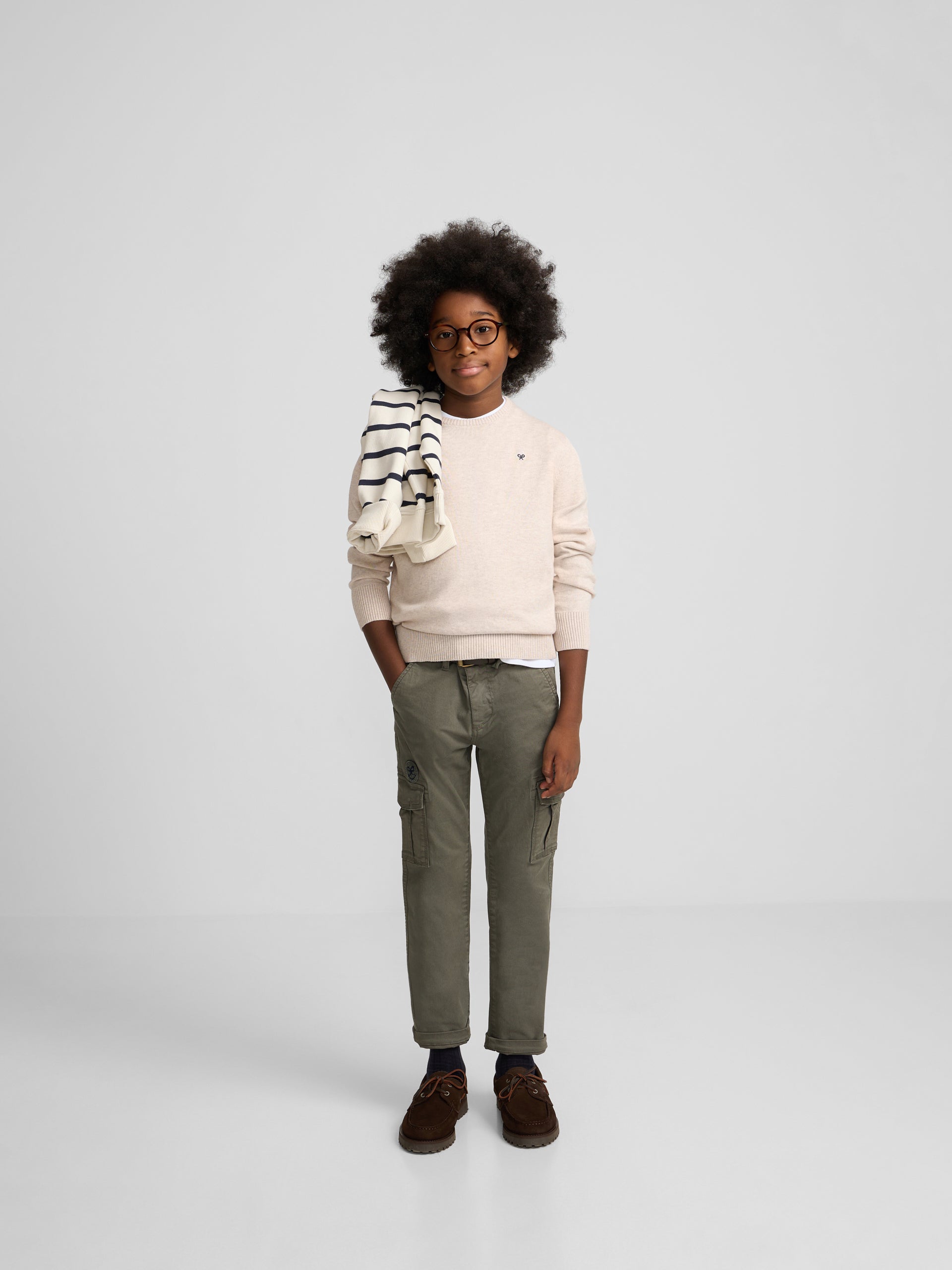 Green kids' cargo sport pants