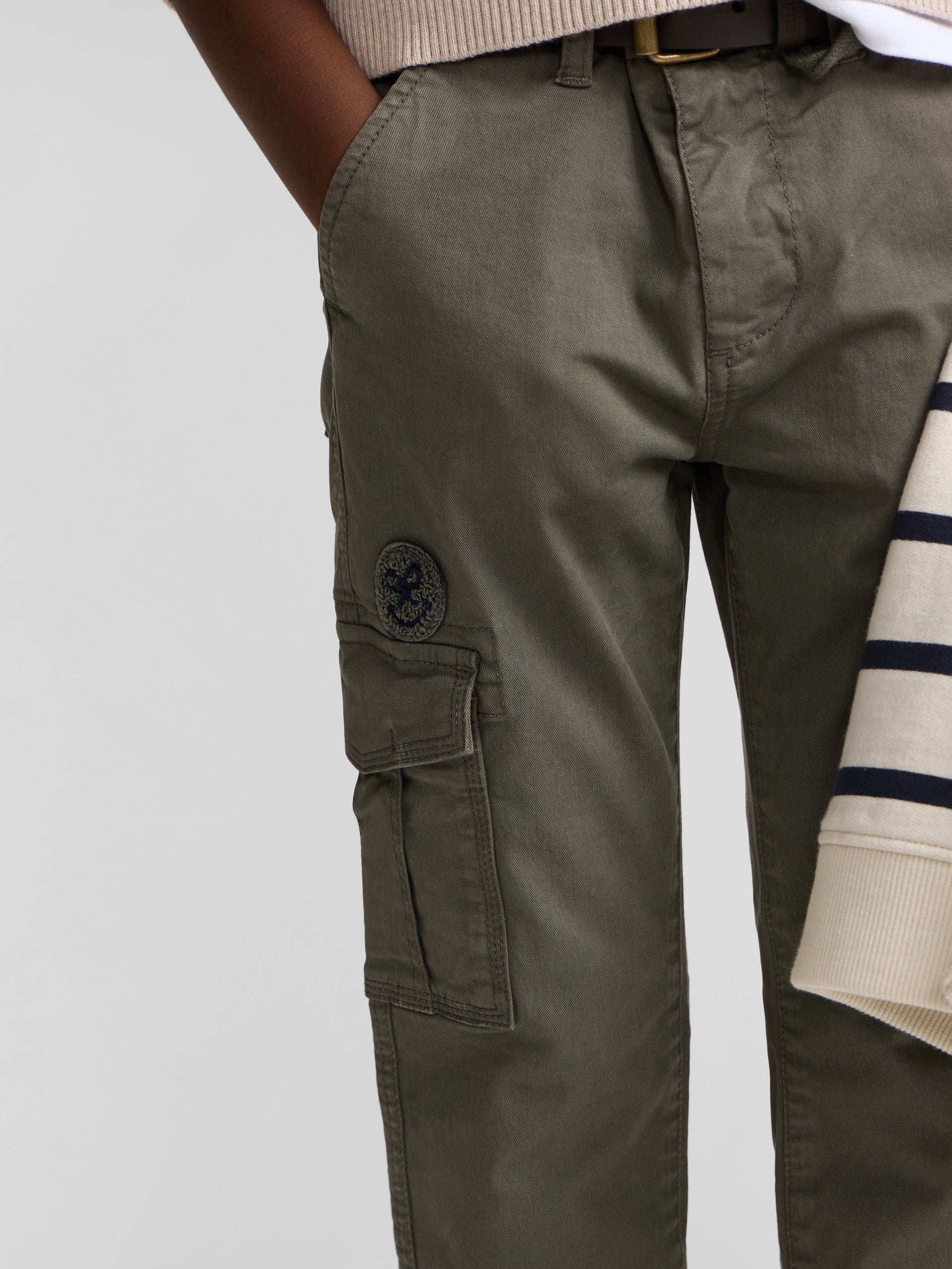 Green kids' cargo sport pants