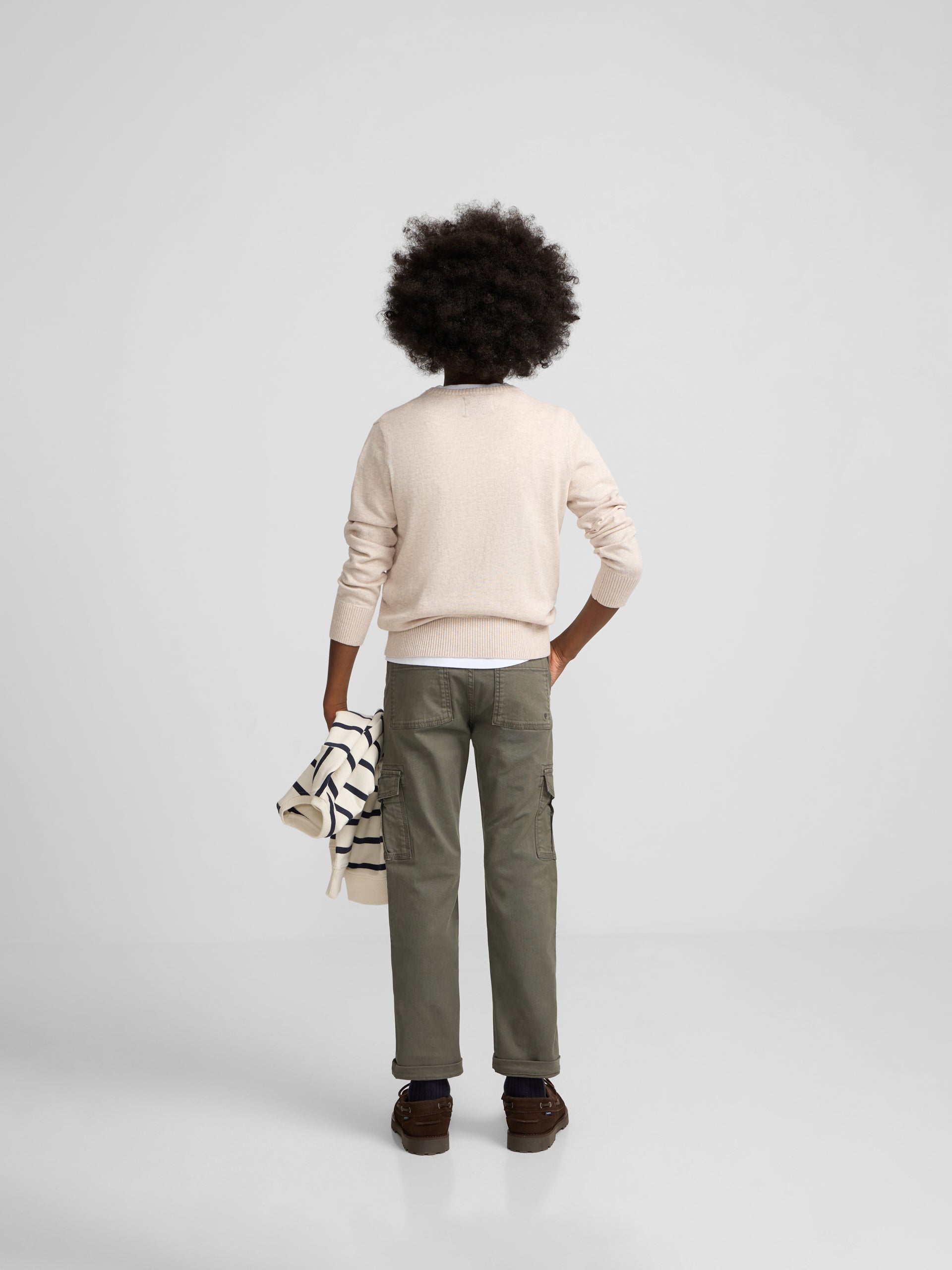 Green kids' cargo sport pants