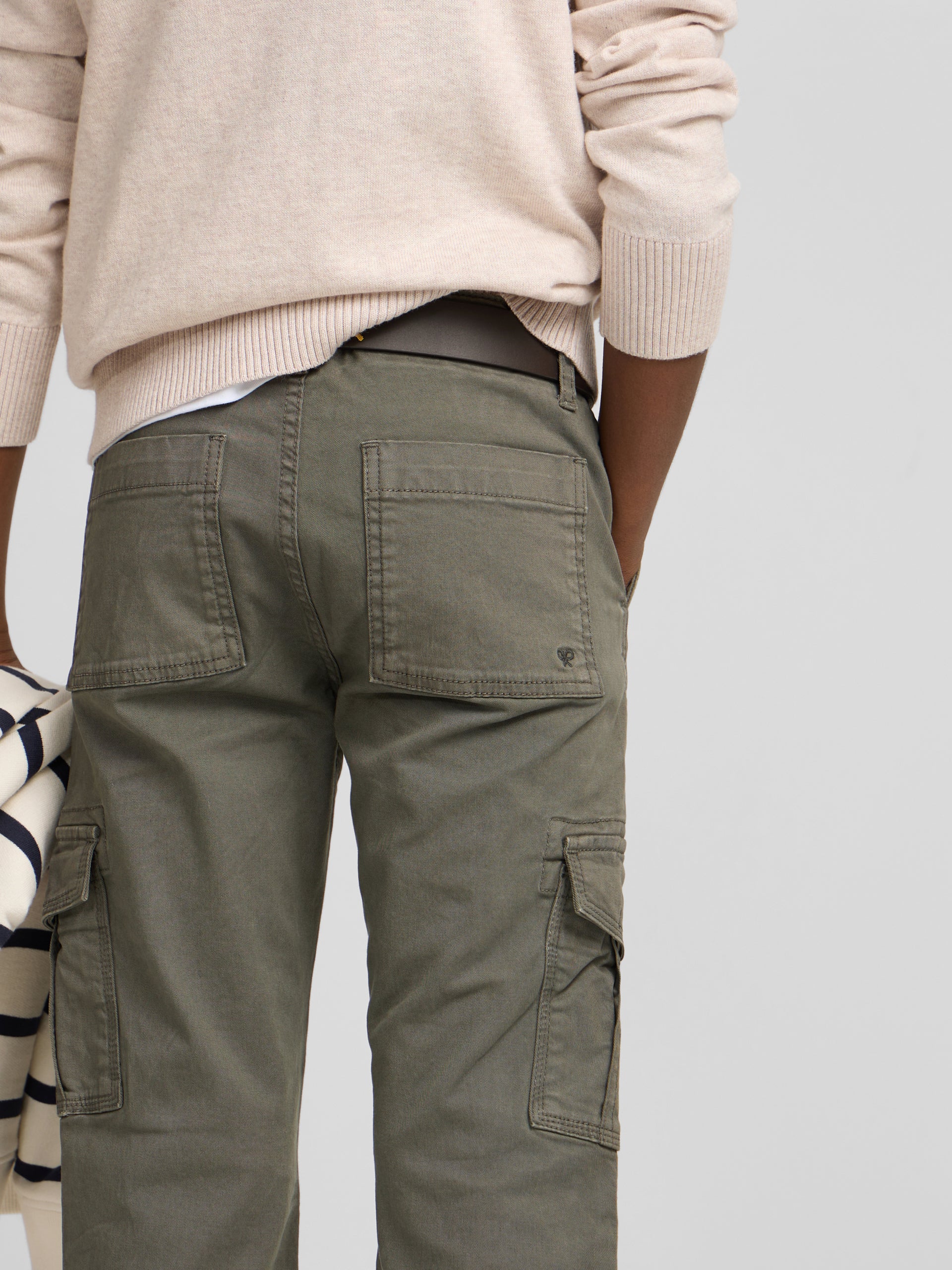 Green kids' cargo sport pants