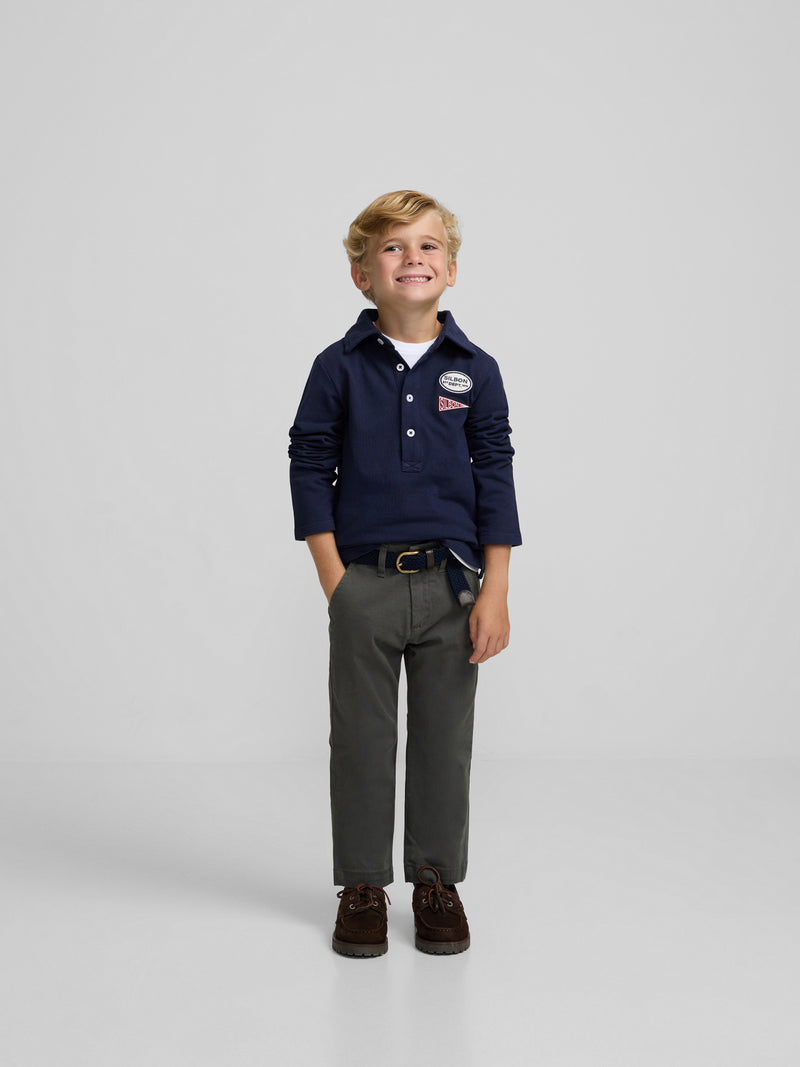 Polo kids parches azul marino
