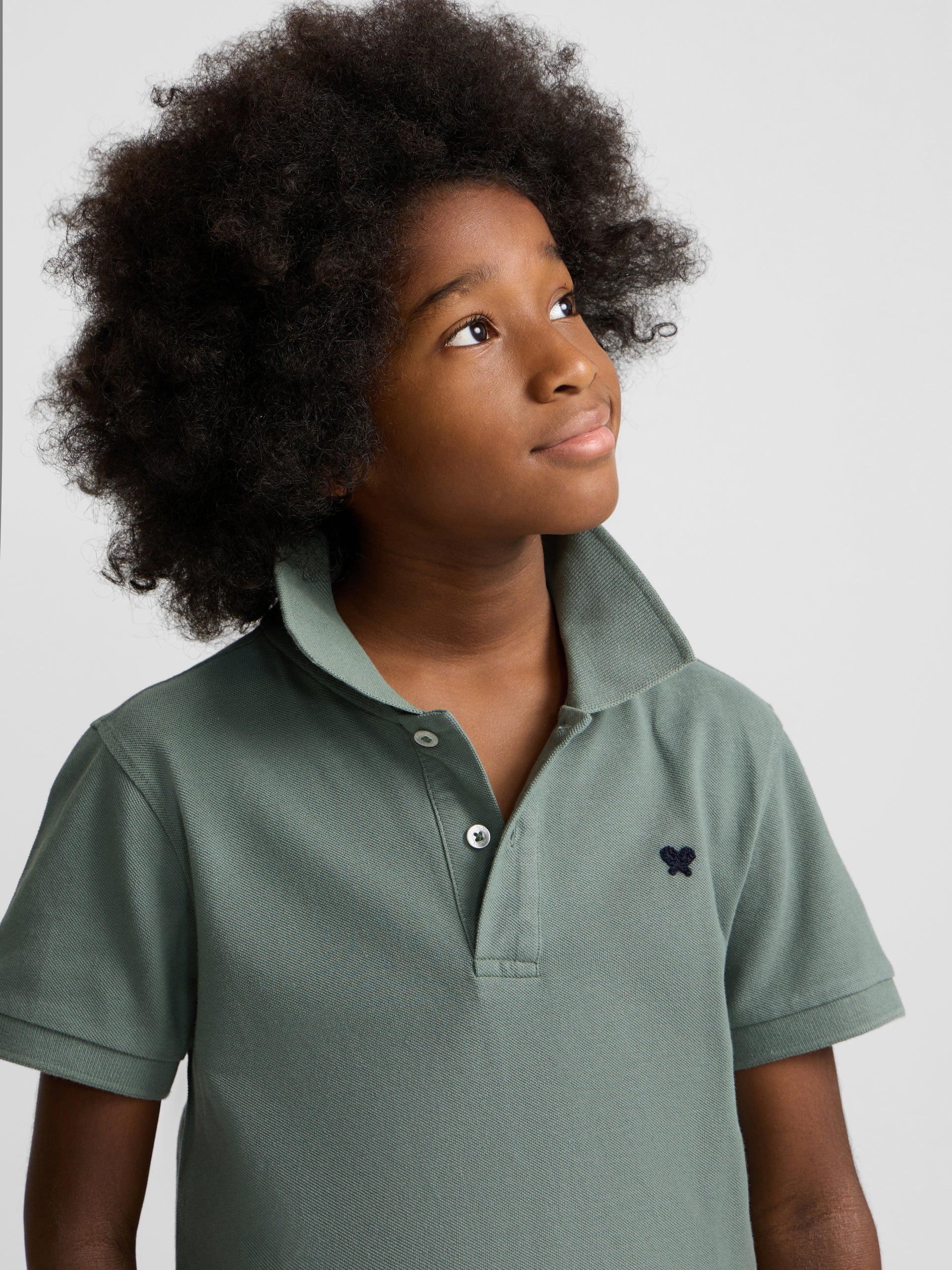 Polo kids raqueta verde oscuro