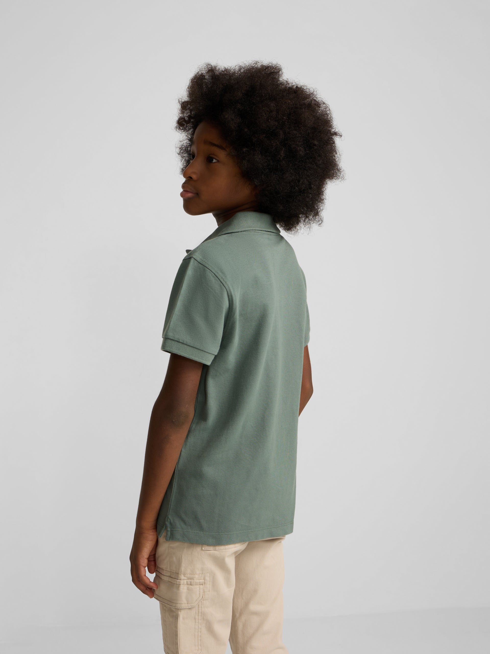 Polo kids raqueta verde oscuro