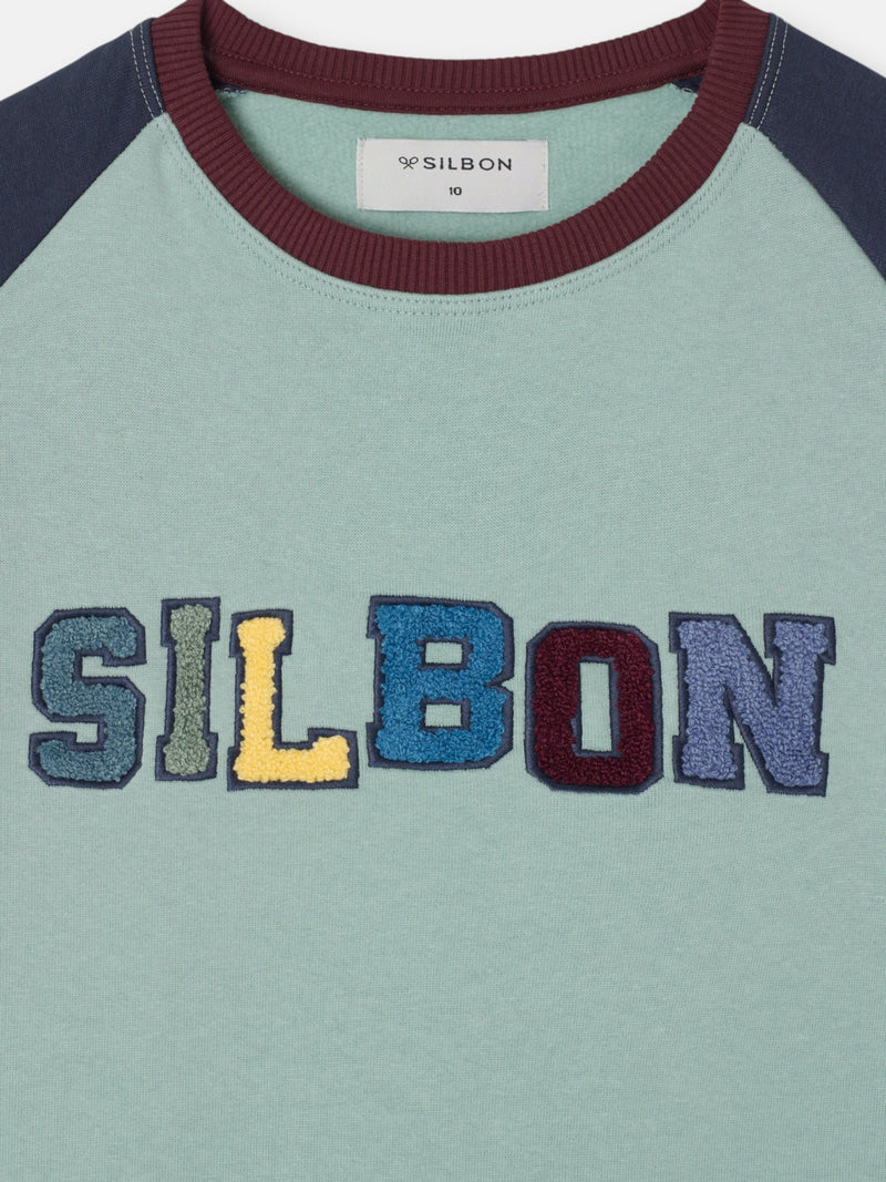 Sweatshirt kids raglan varsity azul-marinho