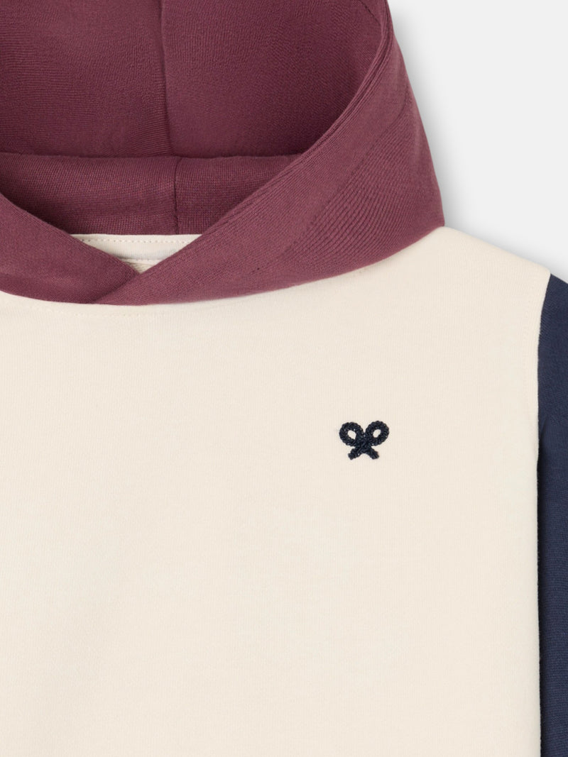 Sudadera kids capucha multicolor rizo crema