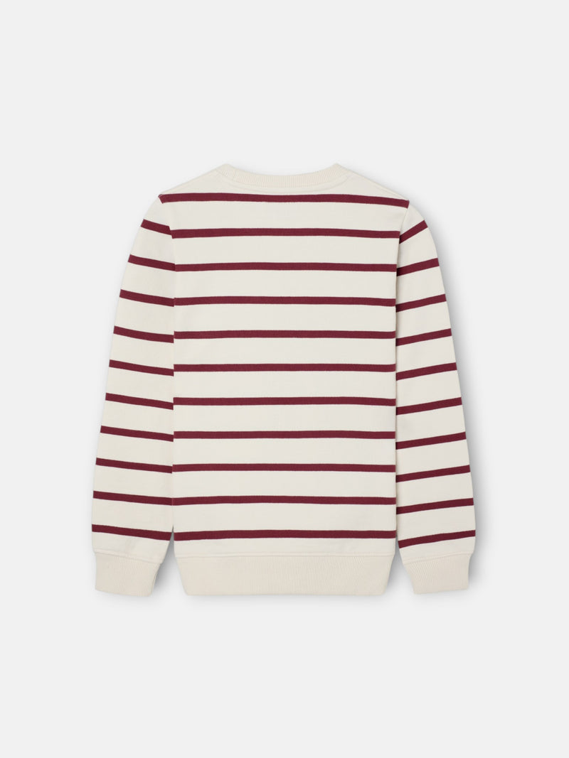Kids sweatshirt with fine stripe stitching in burgundy