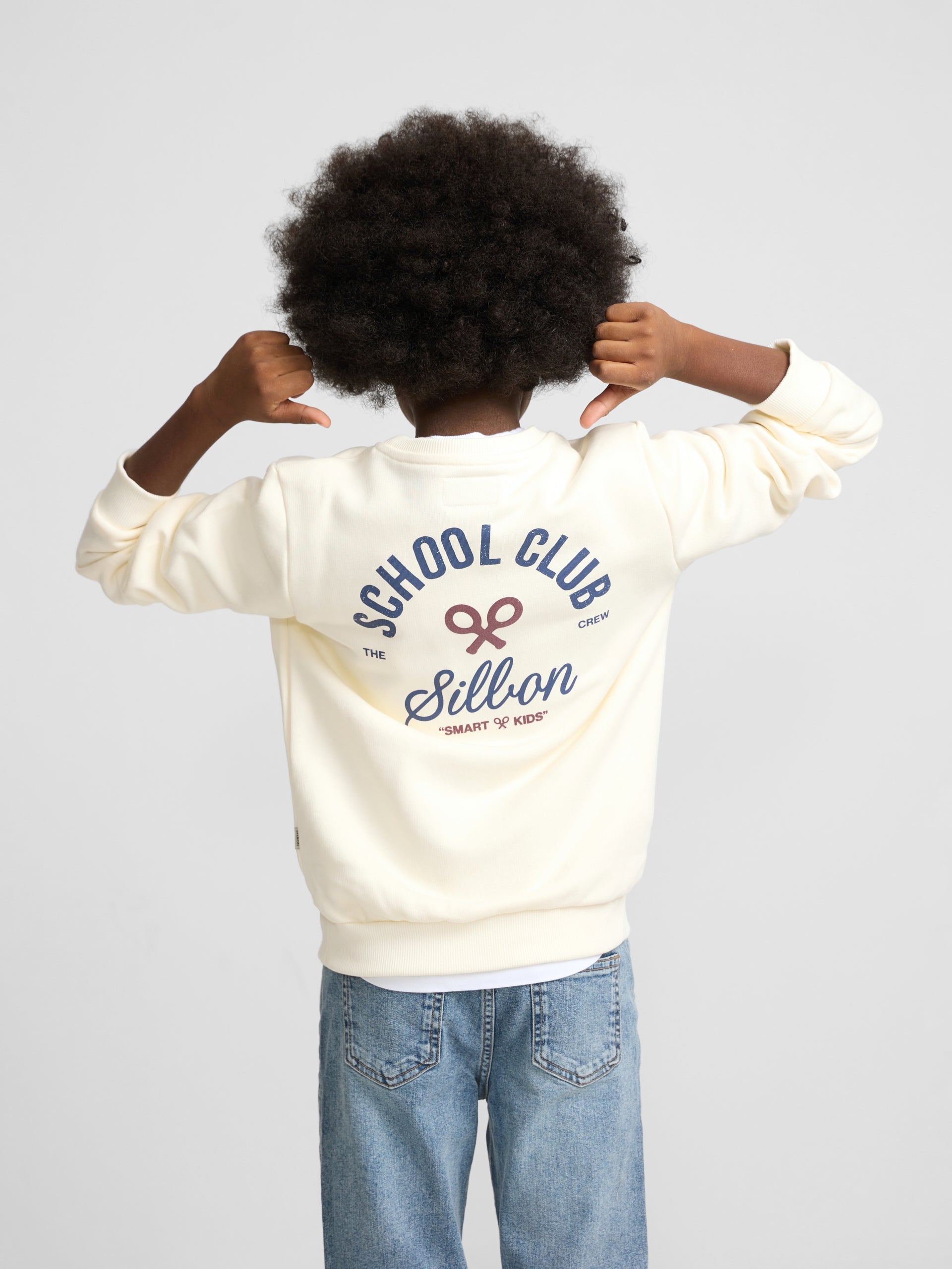 Sudadera kids school club crema
