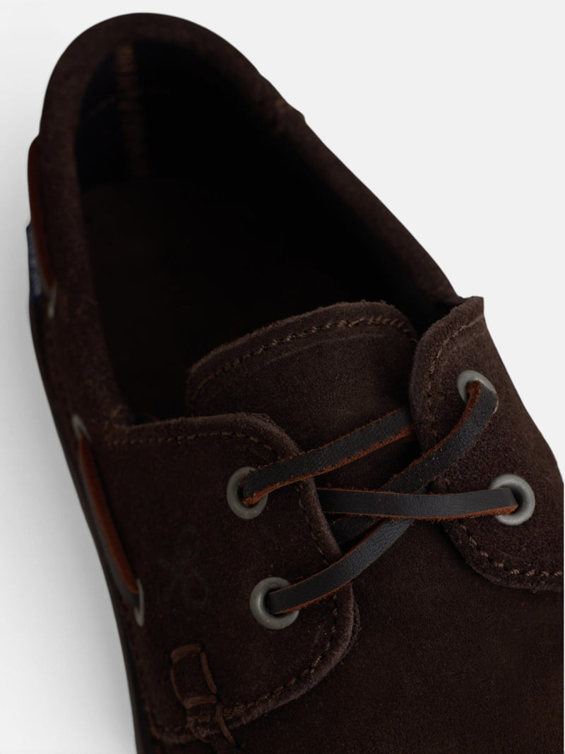 Kids' sporty nautical brown suede shoe