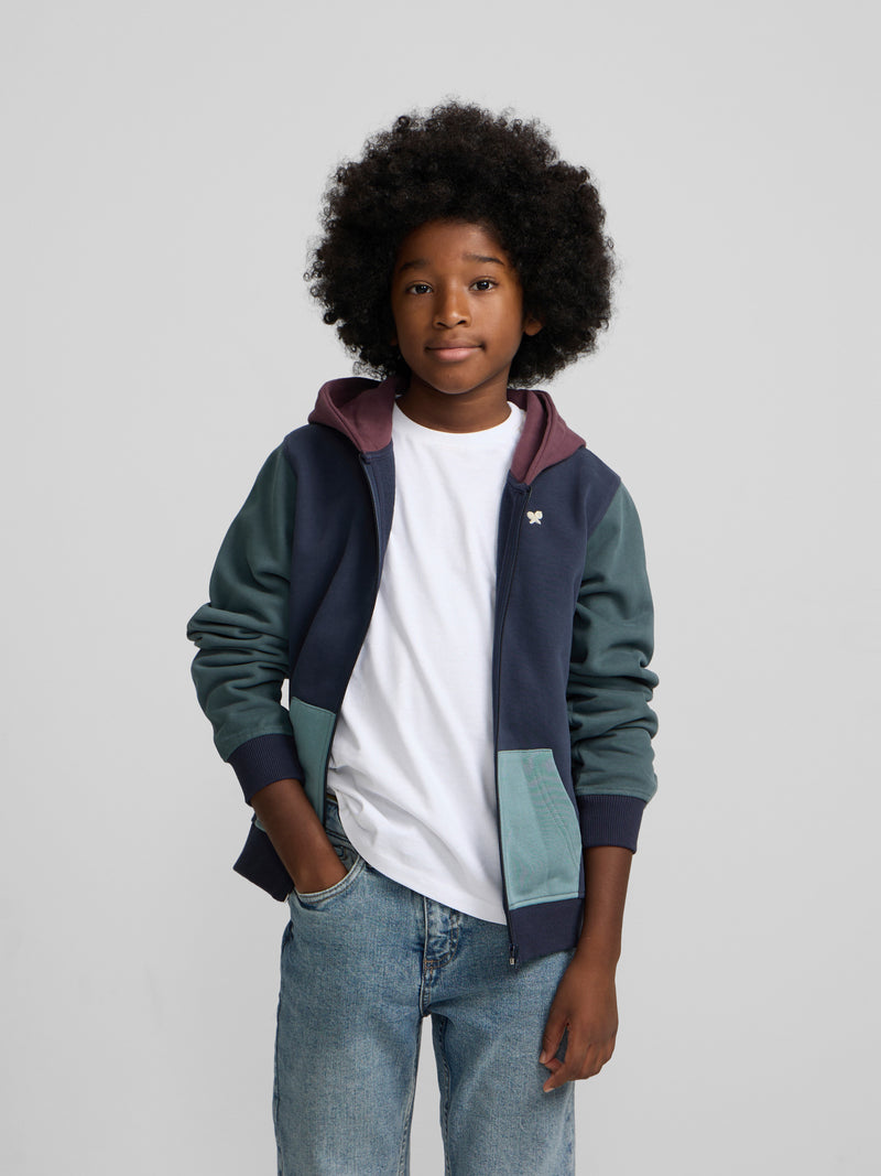 Kids' multicolor navy sports sweatshirt