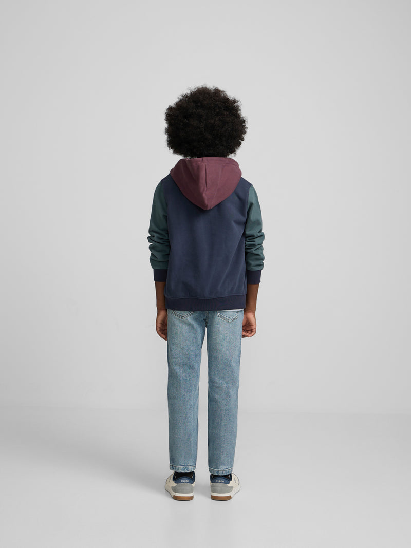 Kids' multicolor navy sports sweatshirt