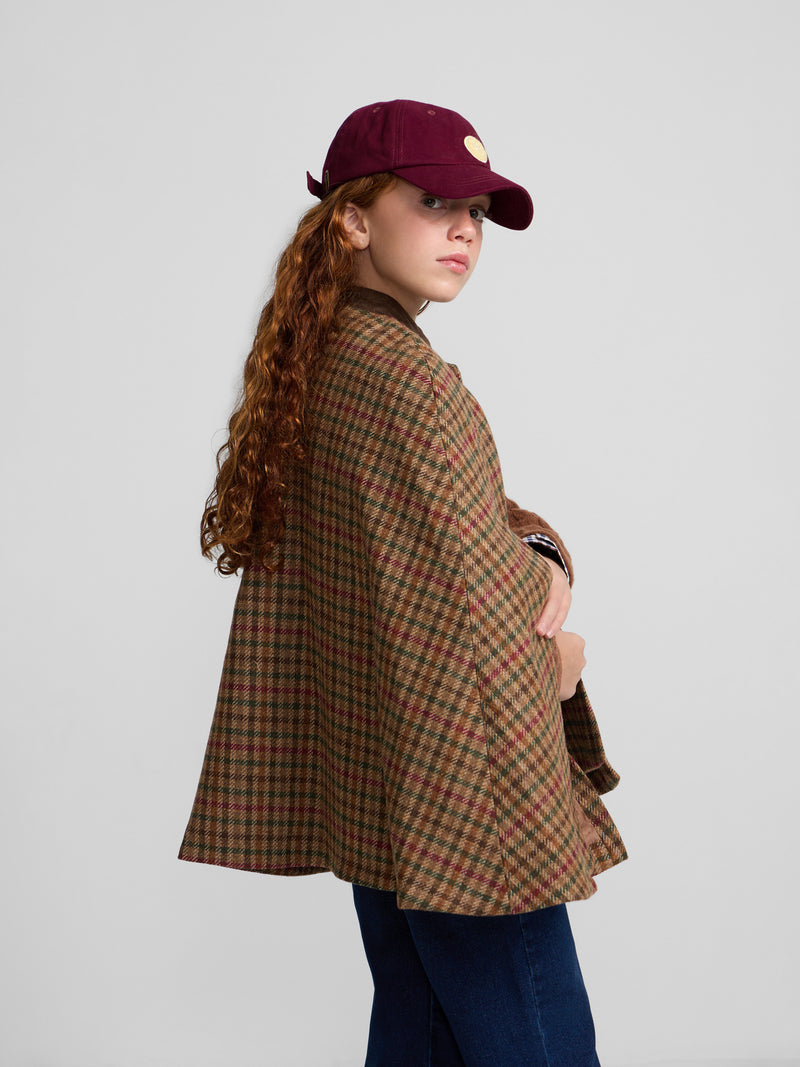 Capa menina xadrez castanho