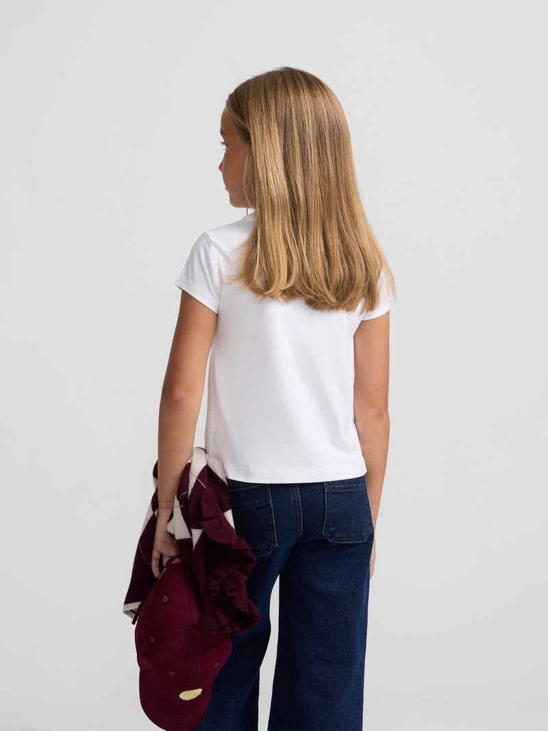 T-shirt fille Silbon classique blanc