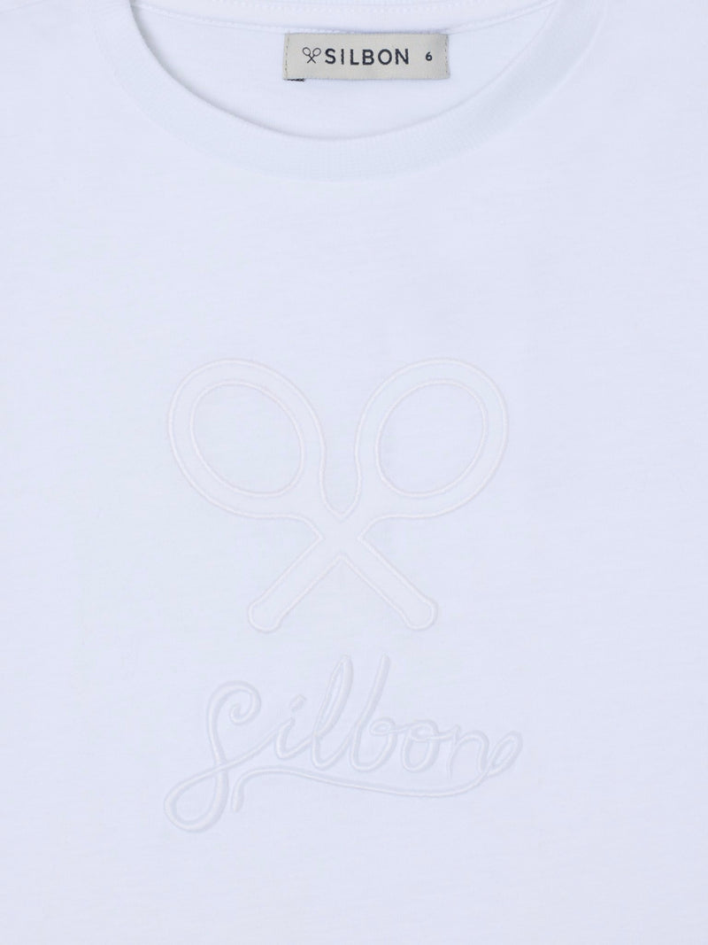 T-shirt fille Silbon classique blanc