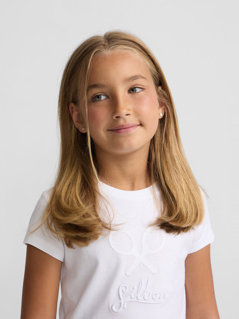 T-shirt fille Silbon classique blanc