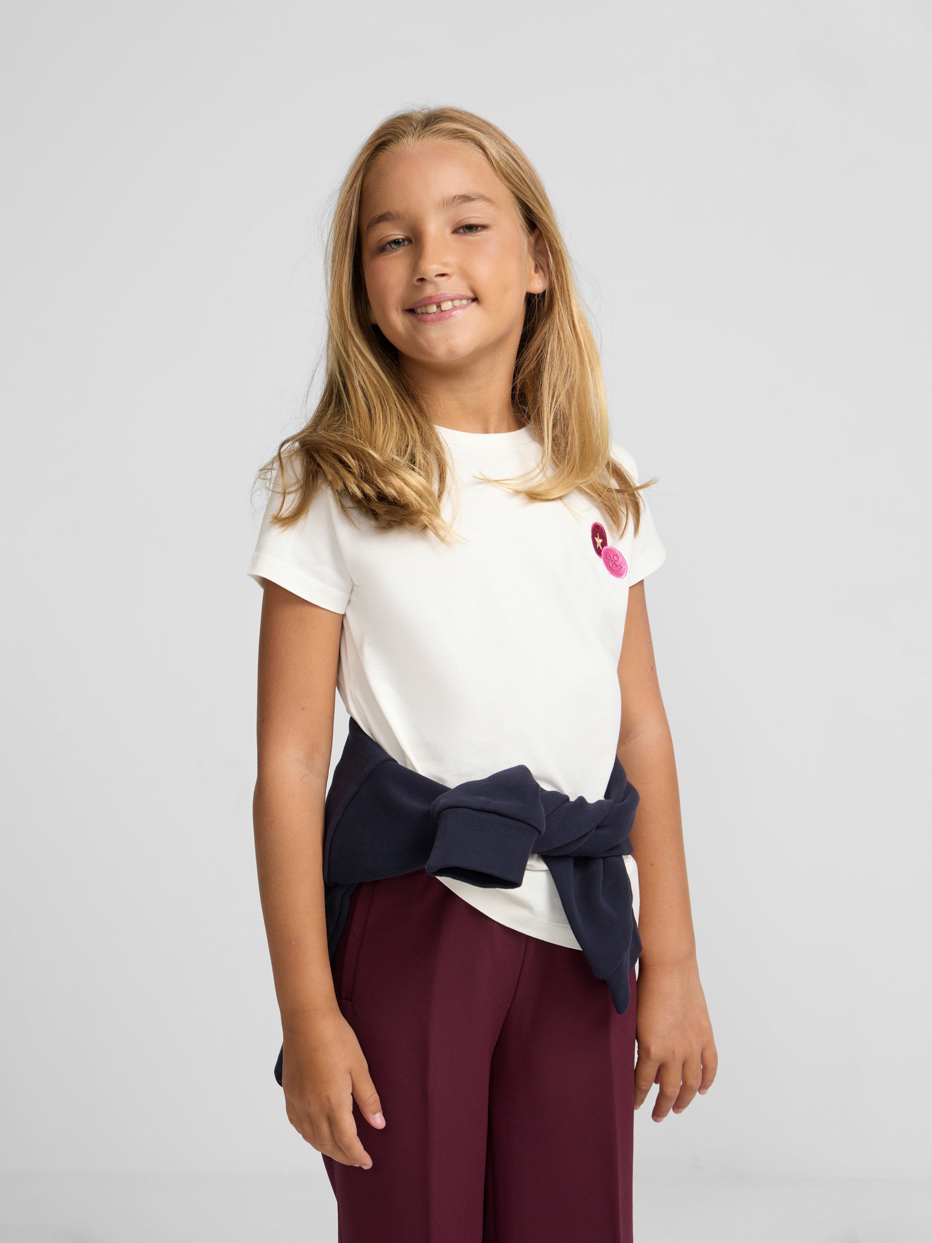 Camiseta girl parche raquetas blanca