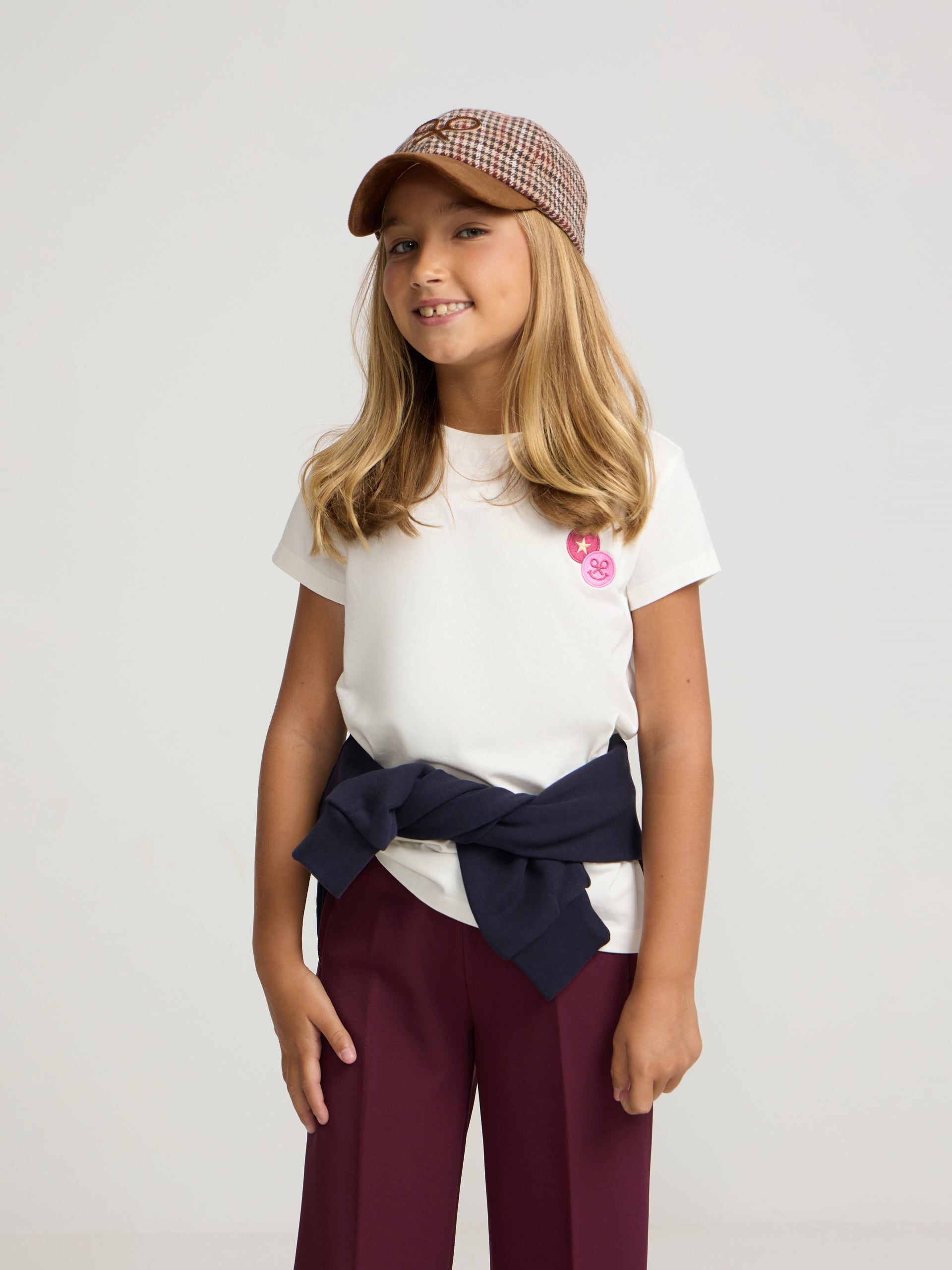 Camiseta girl parche raquetas blanca
