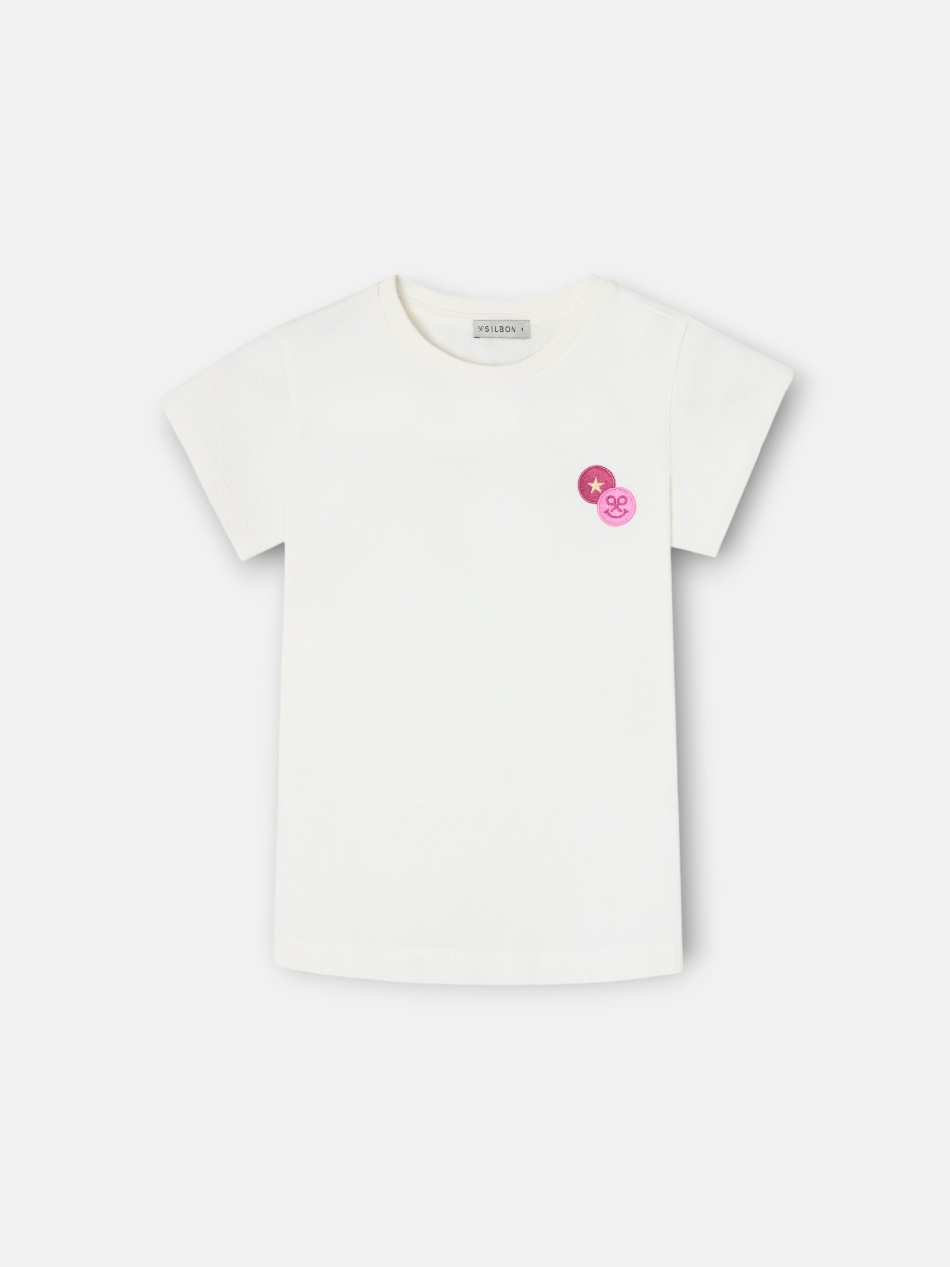 Camiseta girl parche raquetas blanca