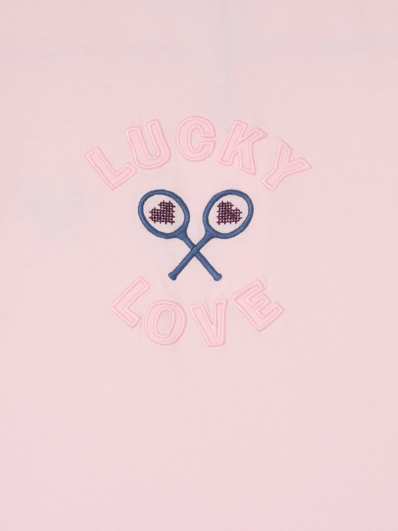 T-shirt girl lucky love rosa