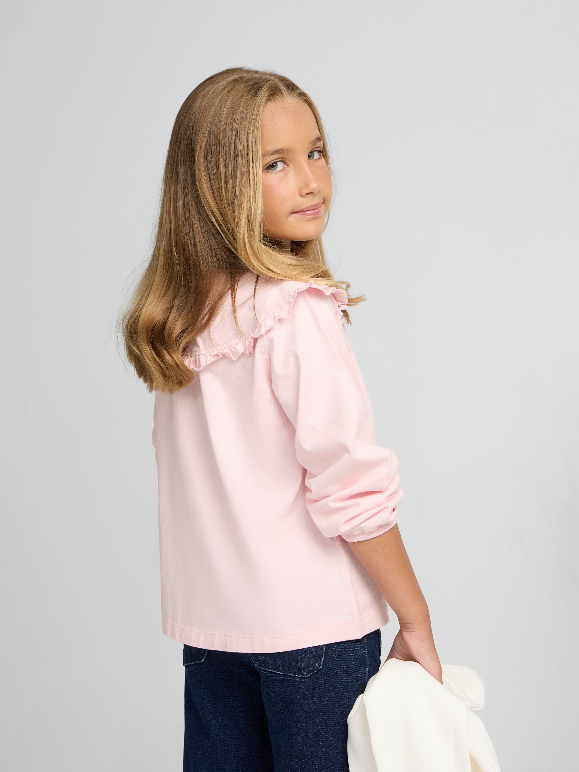 Camiseta girl cuello bobo rosa