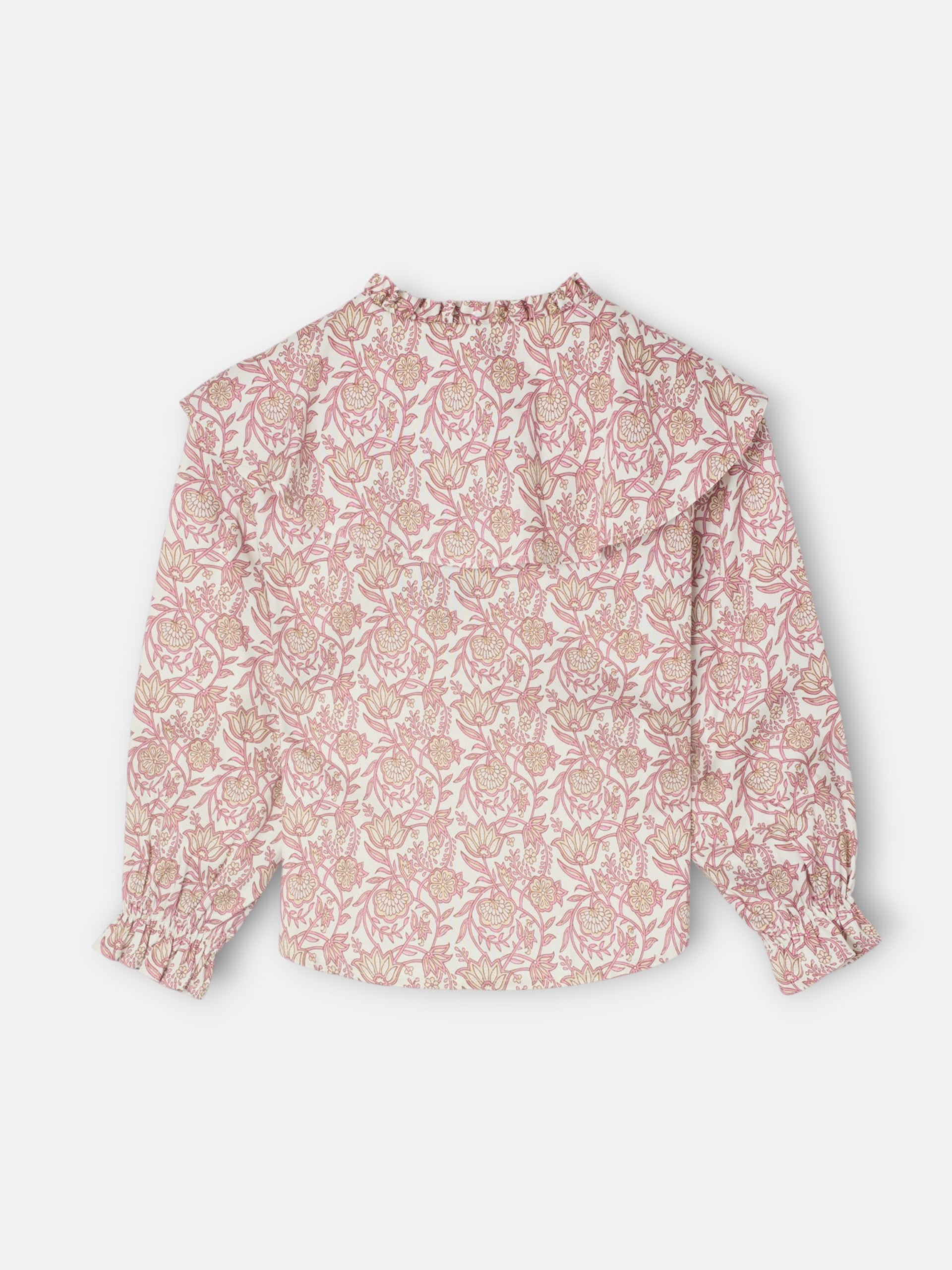 Blusa girl estampado flores rosa y blanco