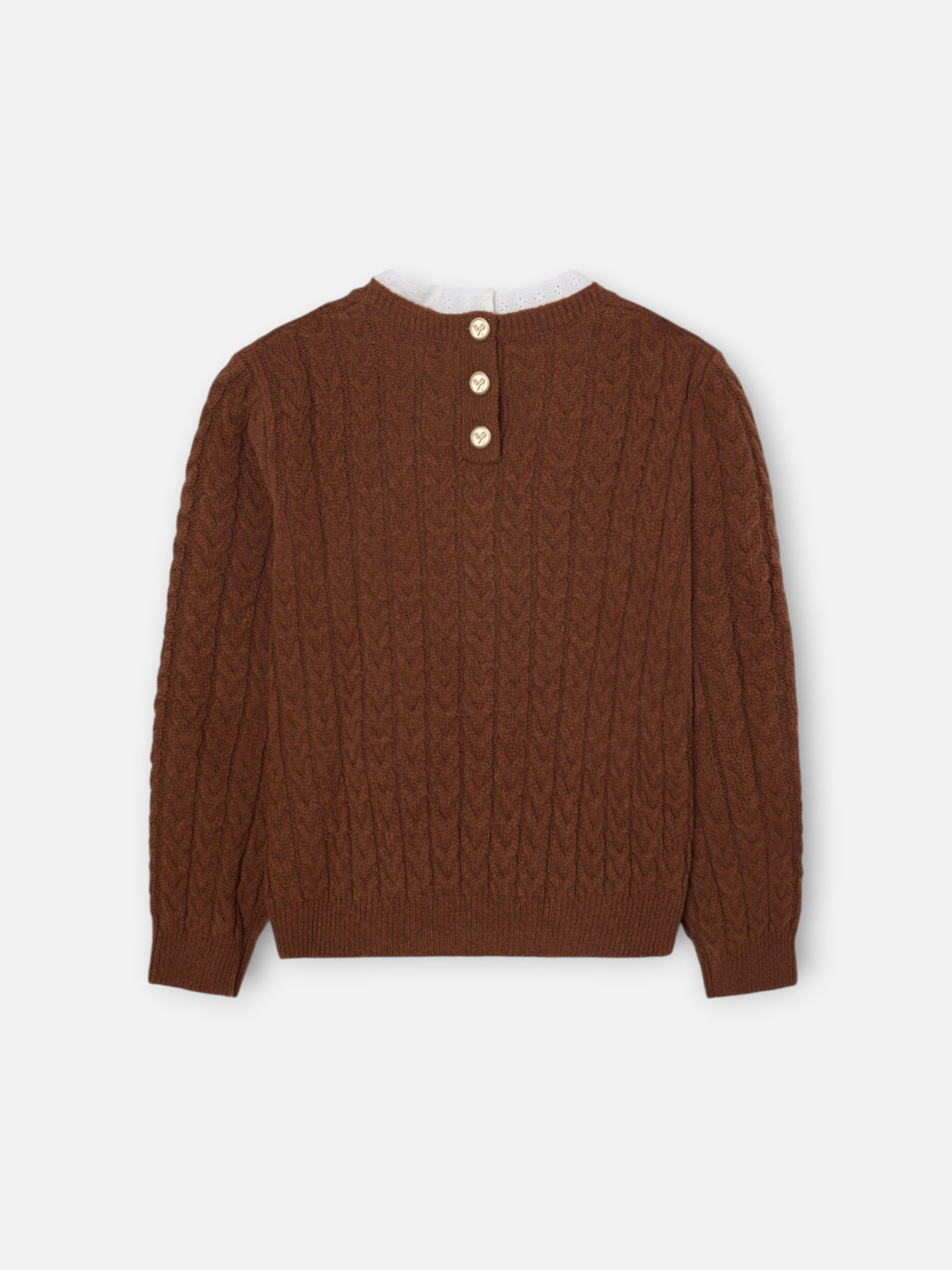 Jersey girl ochos cuello volante marron