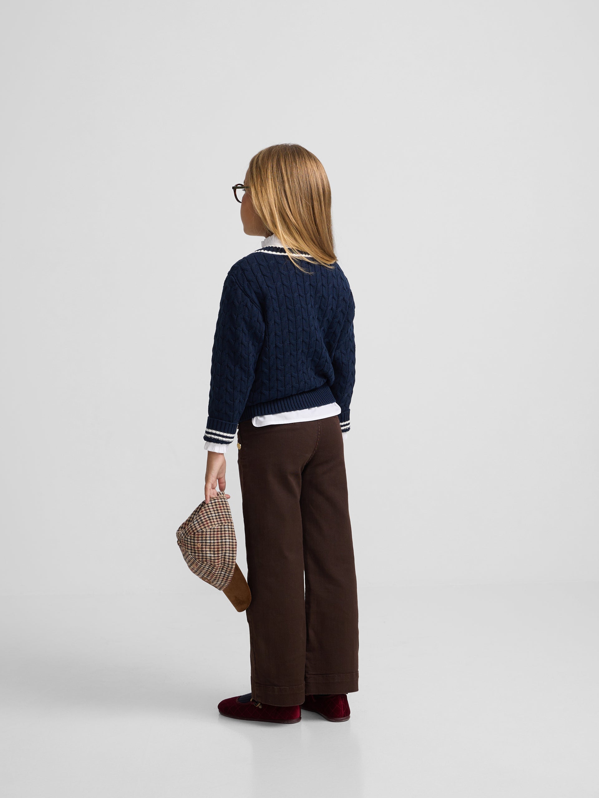 Pantalon girl marinero marron