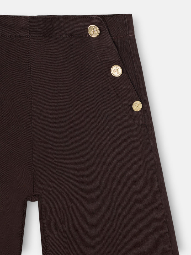 Pantalon girl marinero marron