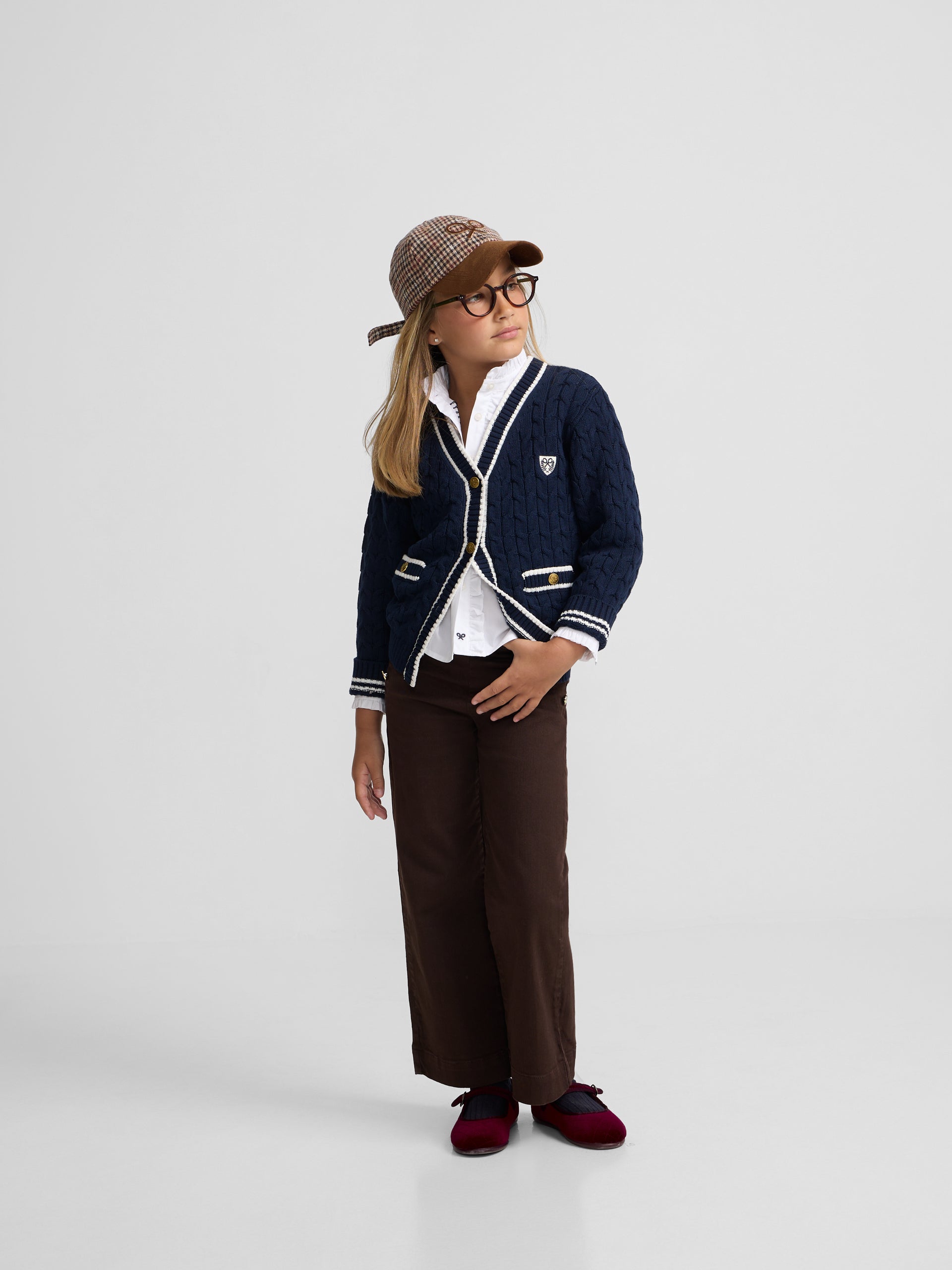 Pantalon girl marinero marron