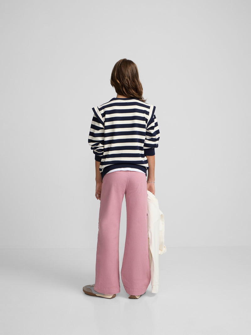 Calças de menina marinheiro rosa escuro