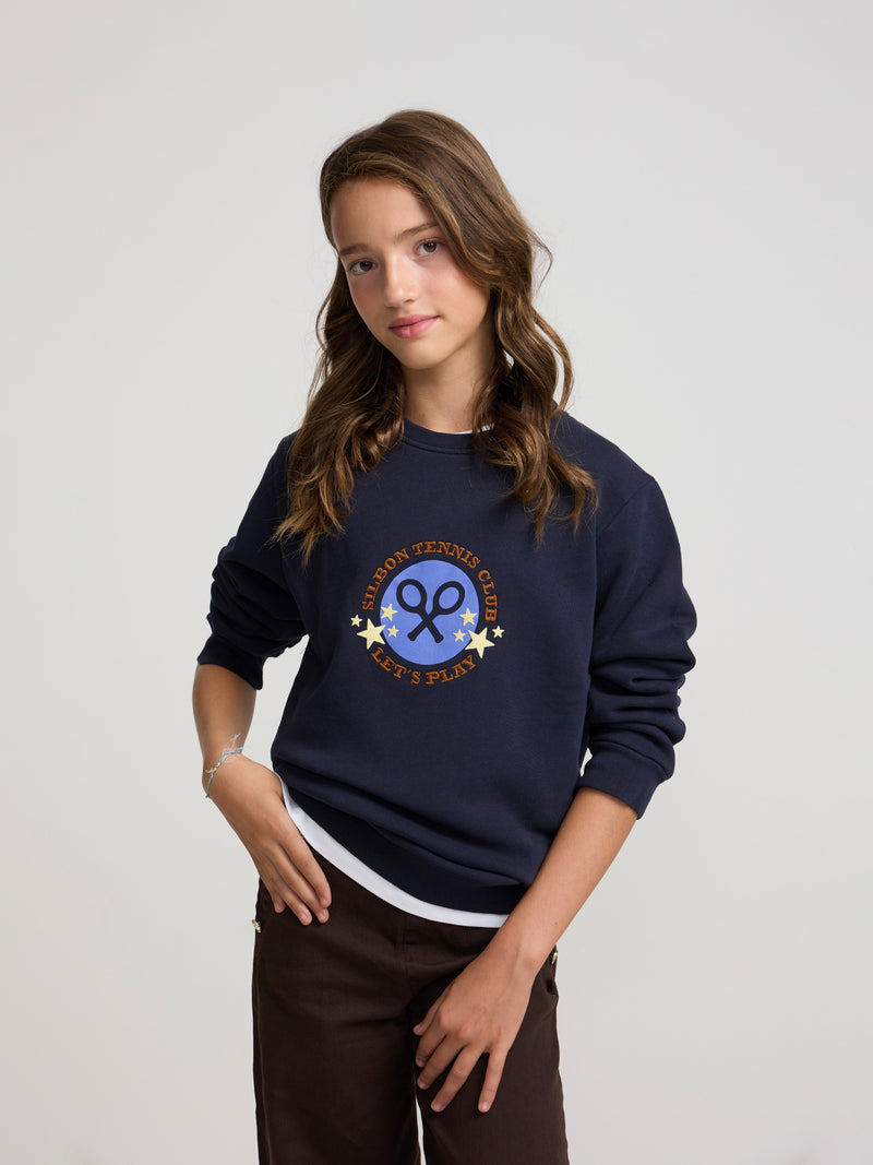 Sweatshirt girl tennis club azul marinho