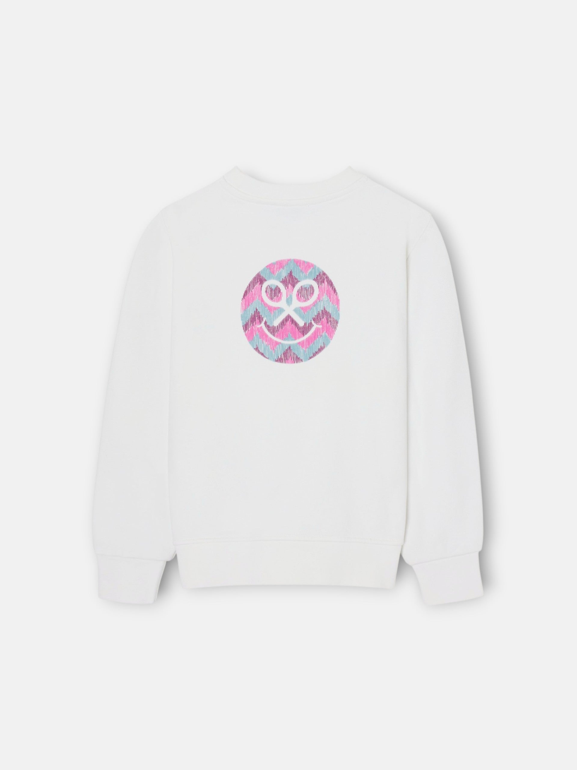 Sweat-shirt fille Silbon Smile écru