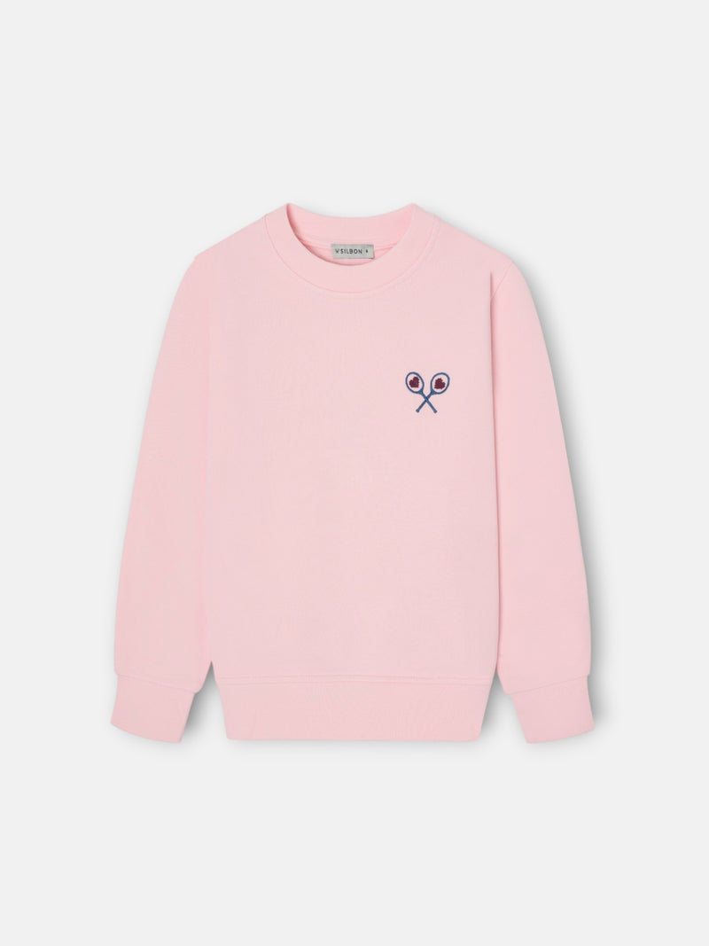 Sweat-shirt fille lucky love rose