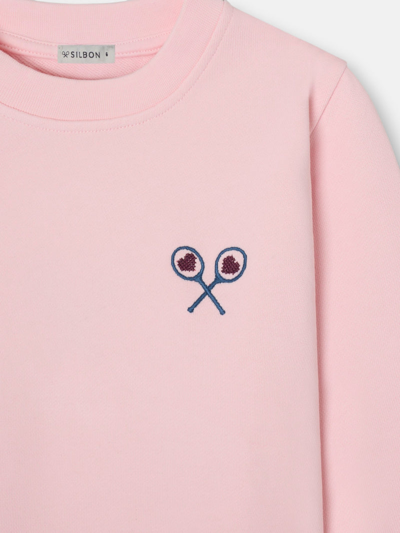 Sweat-shirt fille lucky love rose