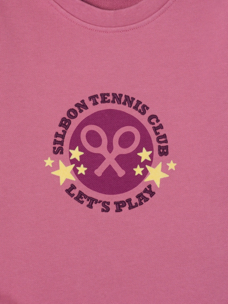Sweatshirt girl tennis club rosa