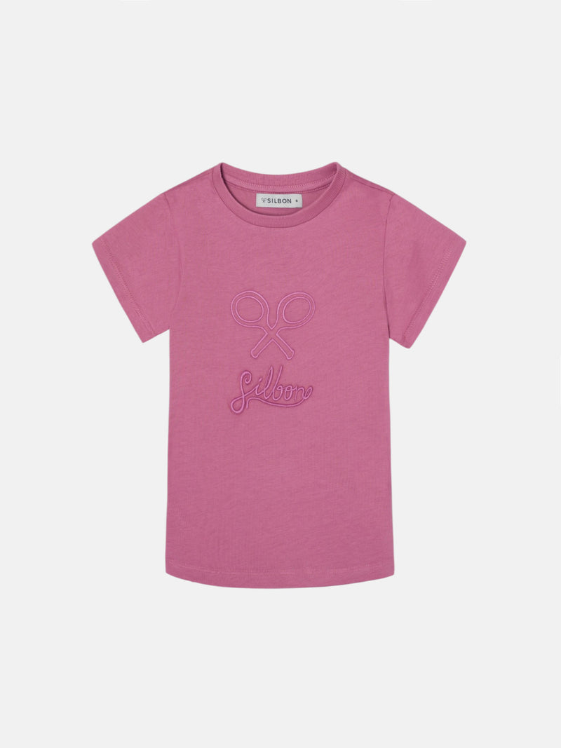 T-shirt fille Silbon classique rose