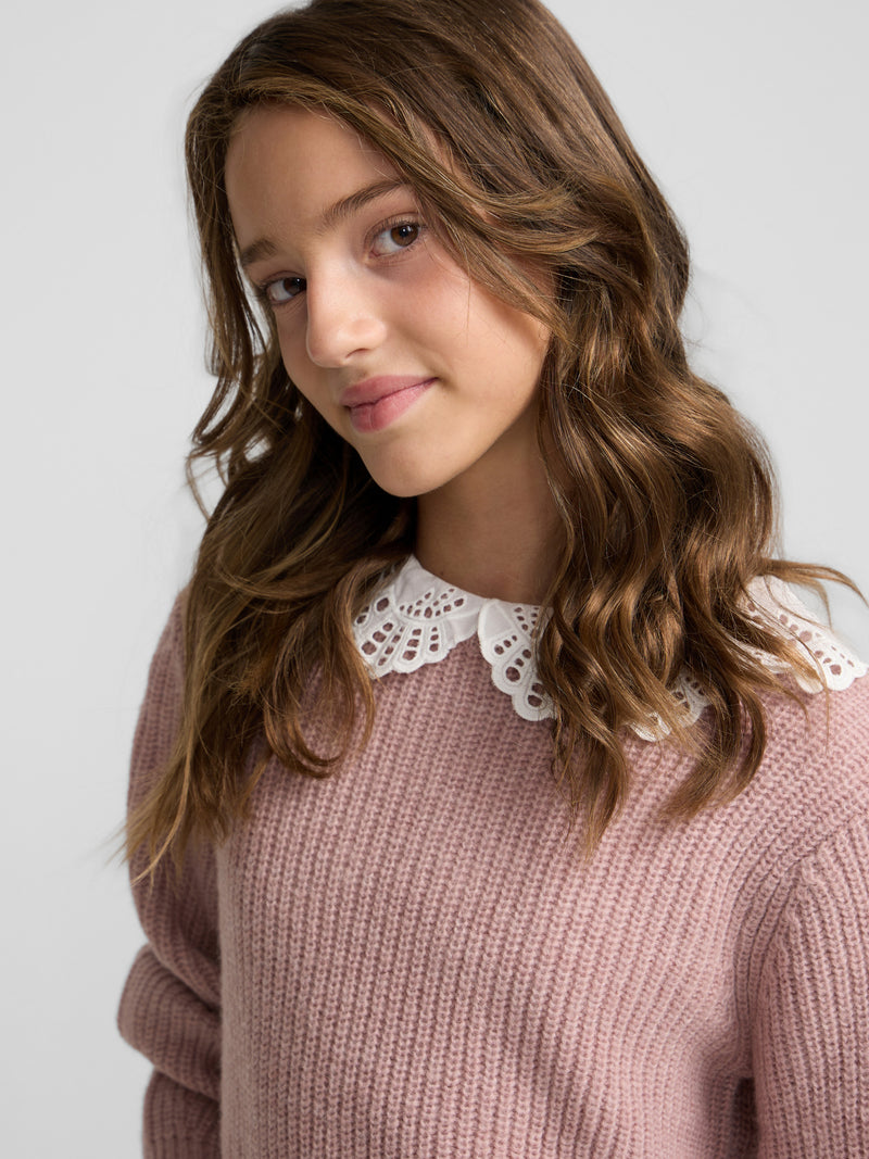 Jersey de menina gola bobo rosa