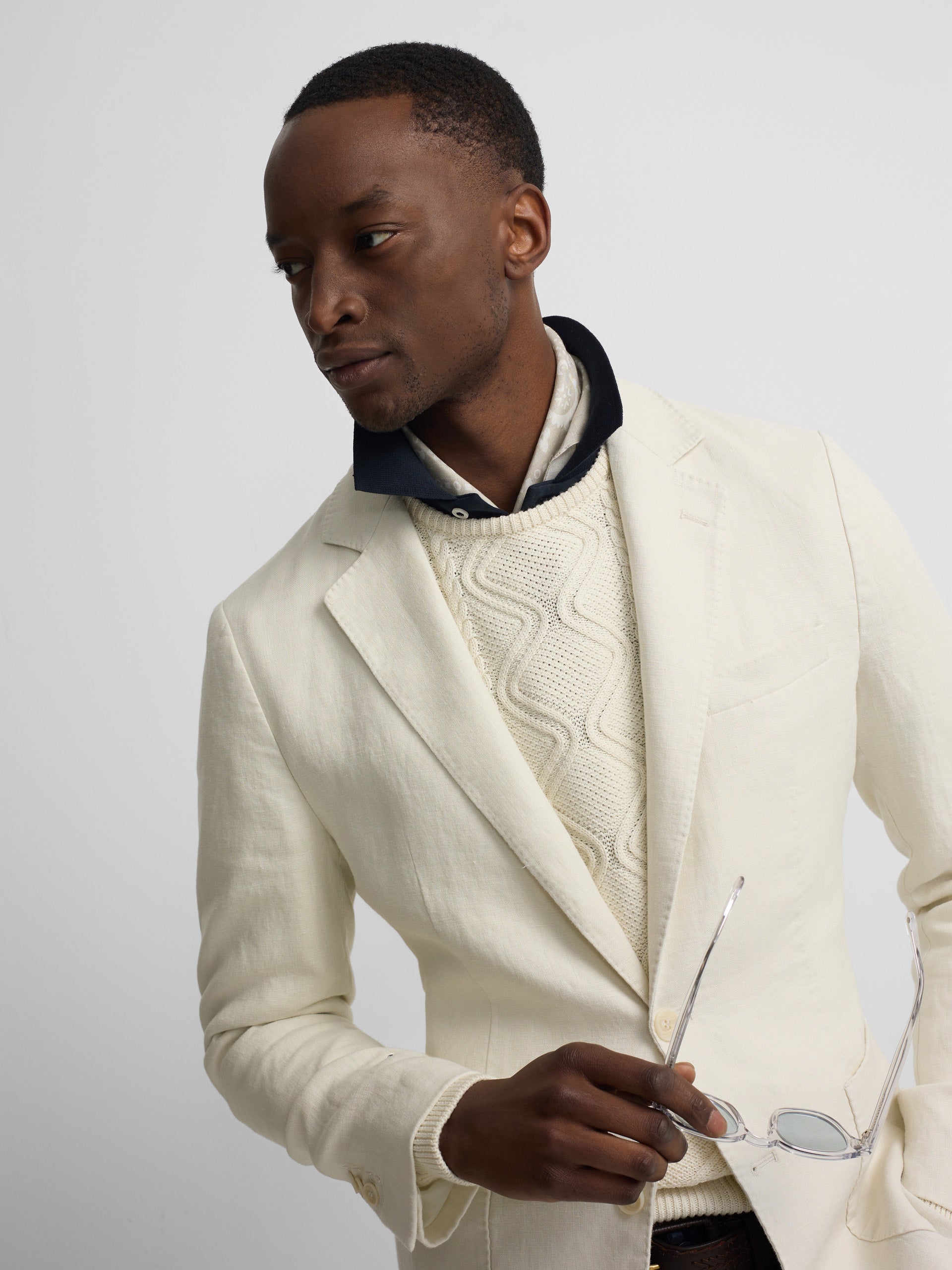 White comfort blazer