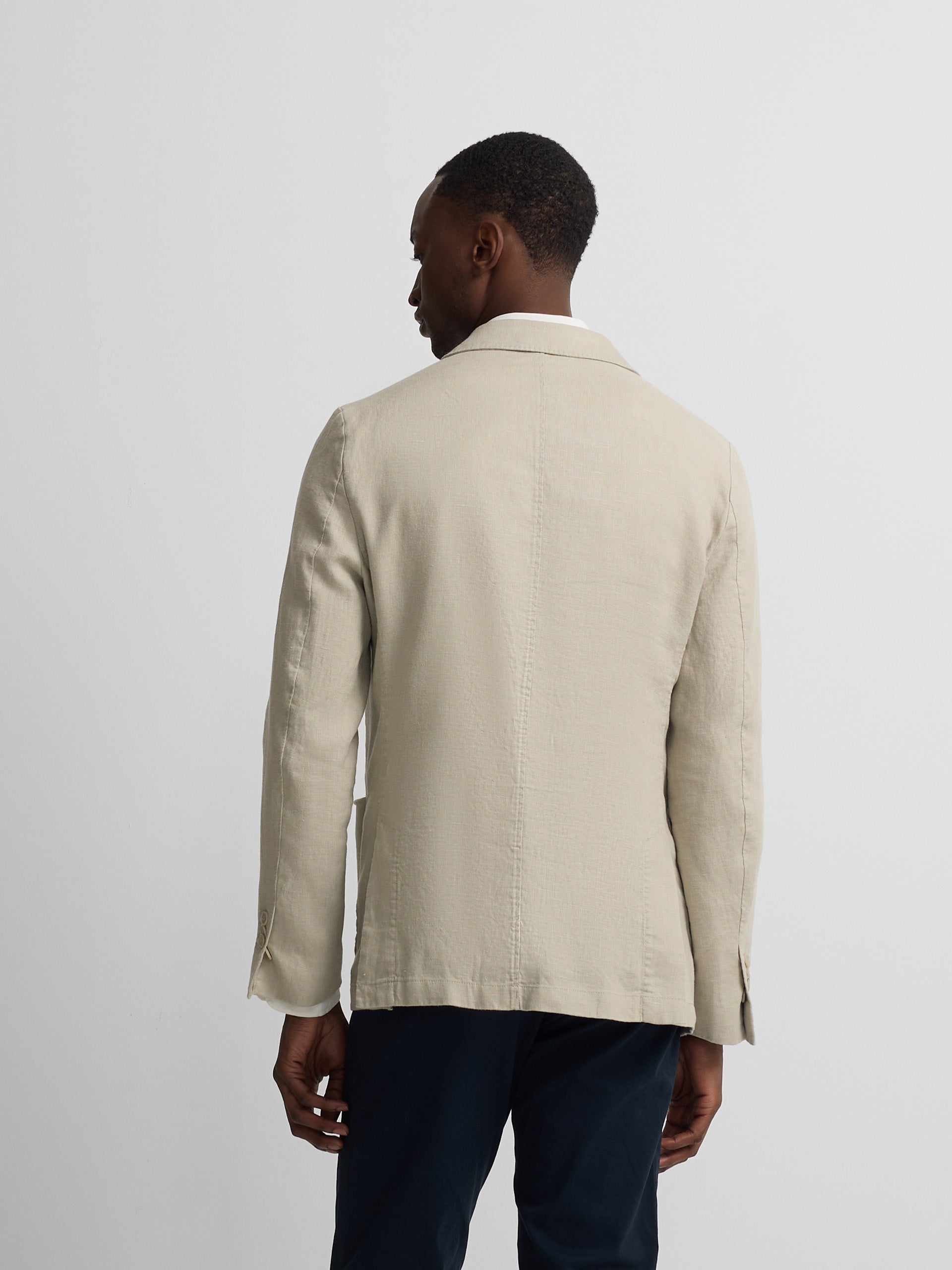 Beige comfort double-breasted blazer